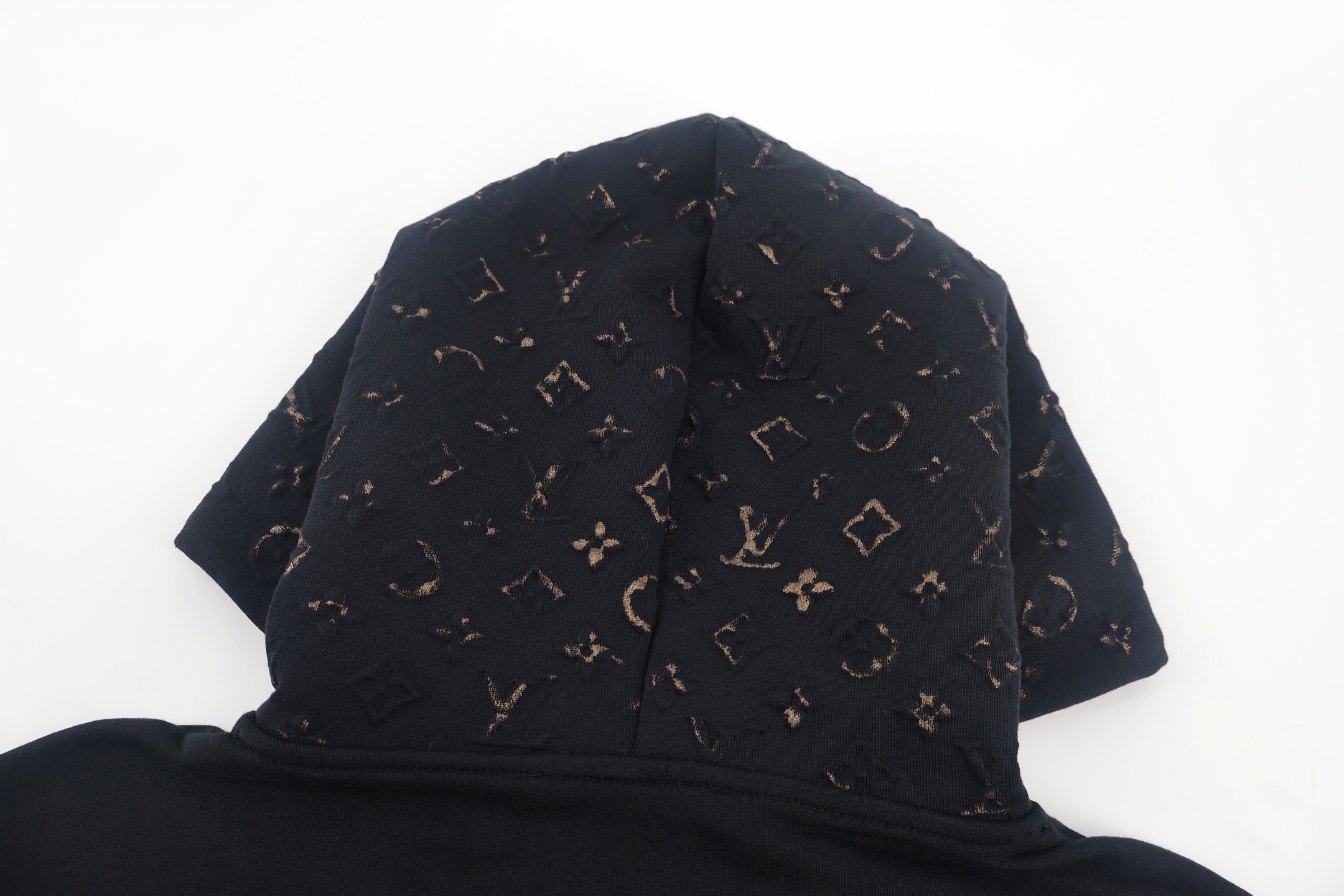 LOUIS VUITTON 路易威登 油墨印花套头连帽卫衣 连帽衫 外套 夹克 秋冬 黑色 B0