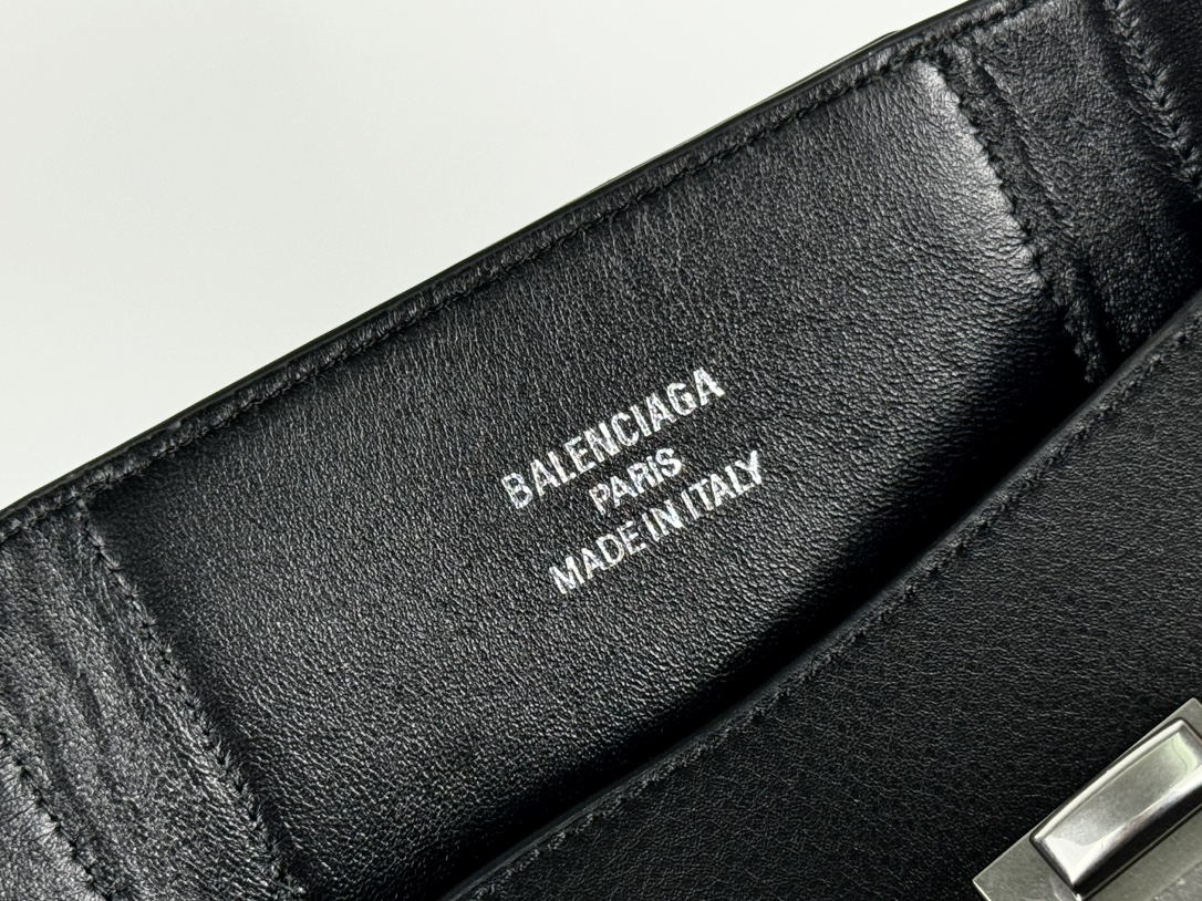 37CM-middle 巴黎世家 单肩斜跨 Balenciag Bel Air  (Crossbody/Shoulder) Cowhide Tote – Black 8054812ABAV1000