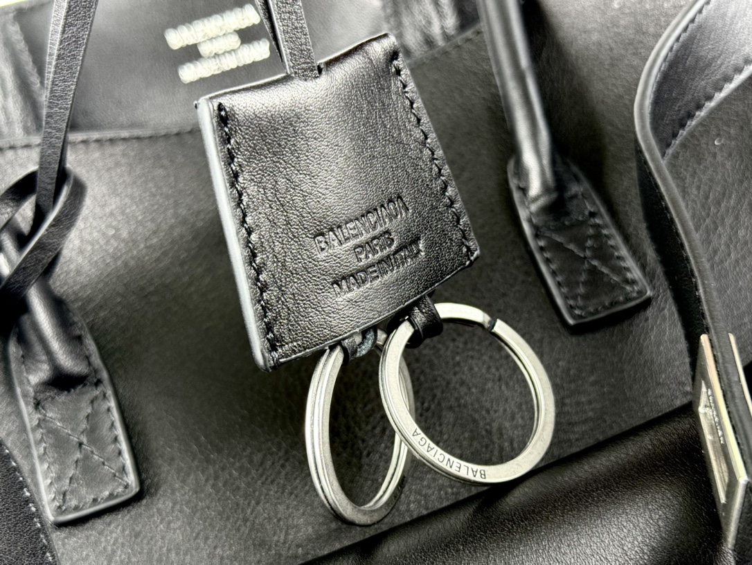 37CM-middle 巴黎世家 单肩斜跨 Balenciag Bel Air  (Crossbody/Shoulder) Cowhide Tote – Black 8054812ABAV1000