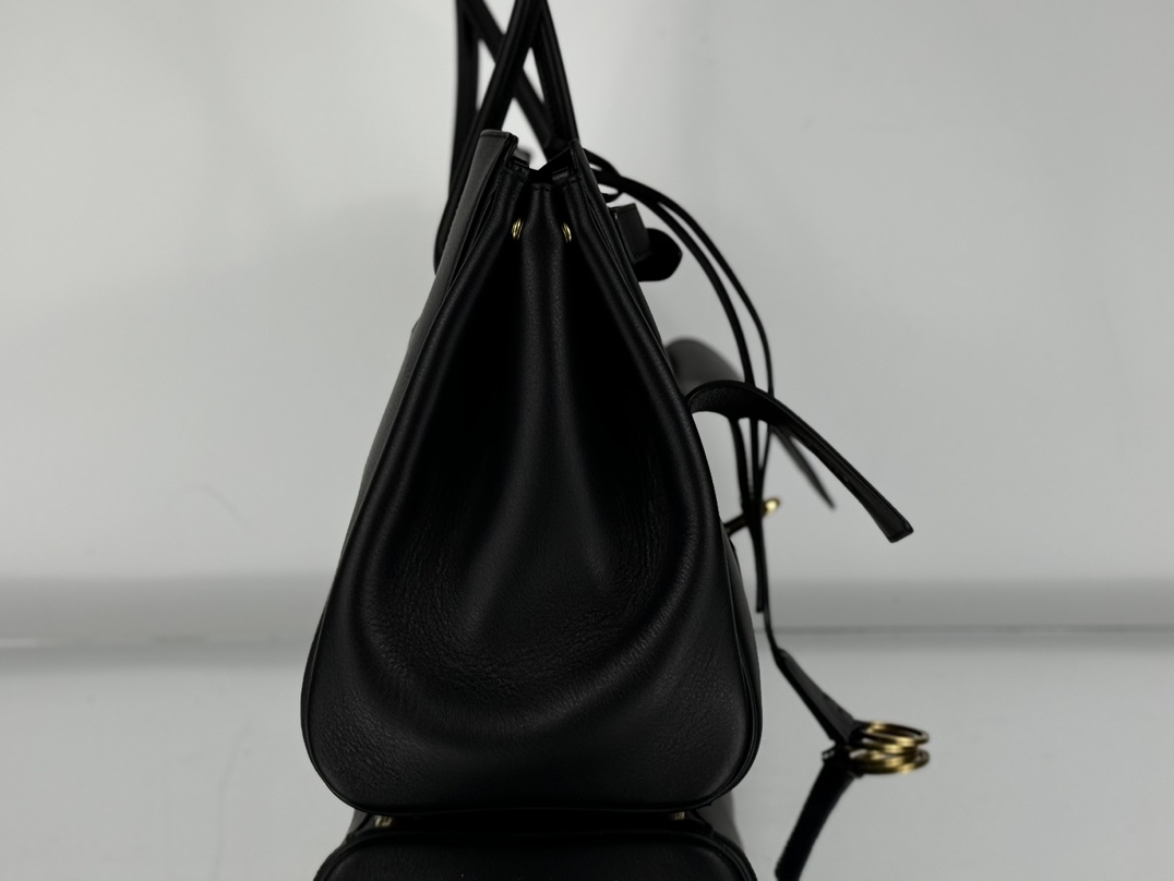 37CM-middle 巴黎世家 单肩斜跨 Balenciag Bel Air  (Crossbody/Shoulder) Cowhide Tote – Black 8054812ABAV1000