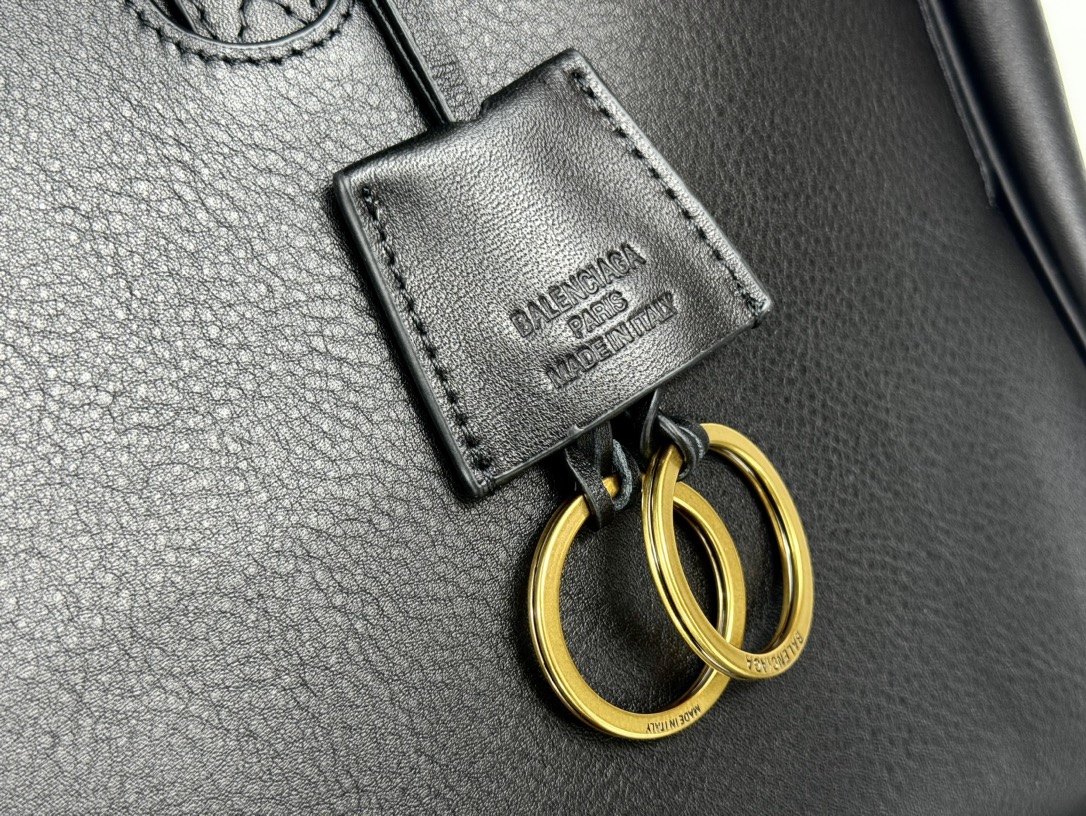 37CM-middle 巴黎世家 单肩斜跨 Balenciag Bel Air  (Crossbody/Shoulder) Cowhide Tote – Black 8054812ABAV1000