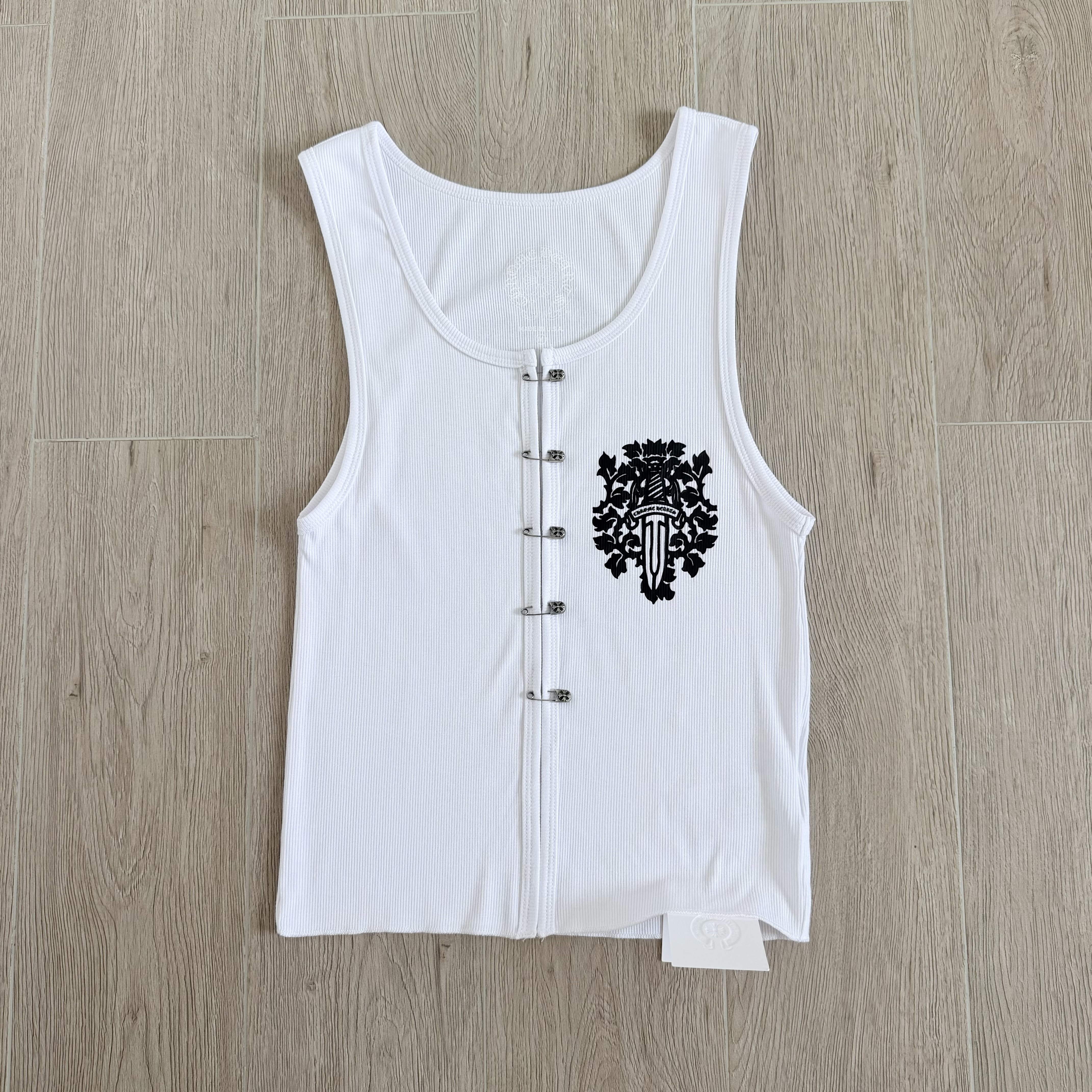 Chrome Hearts CH 克罗心 双面宝剑印花别针背心 夏款 女款 白色