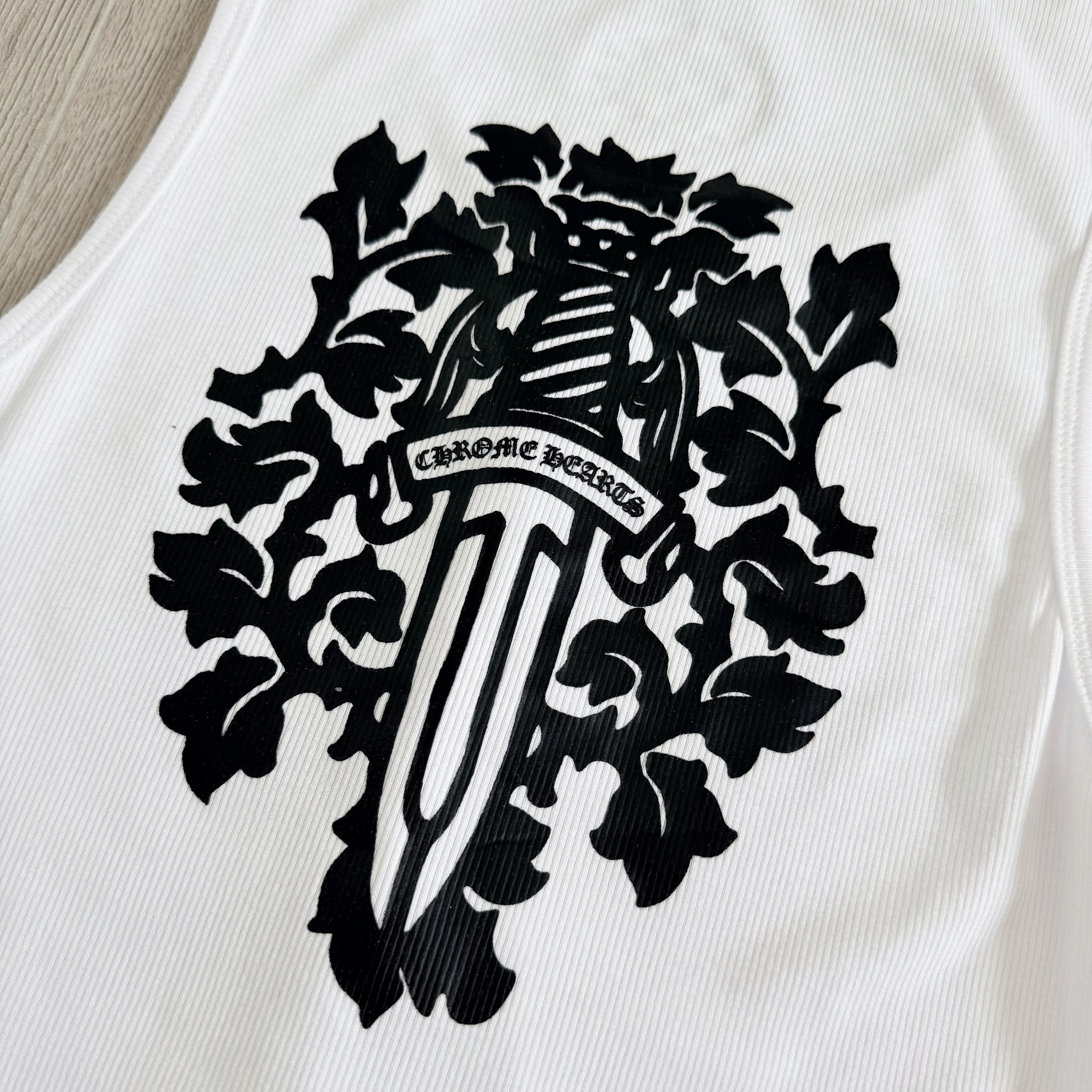 Chrome Hearts CH 克罗心 双面宝剑印花别针背心 夏款 女款 白色