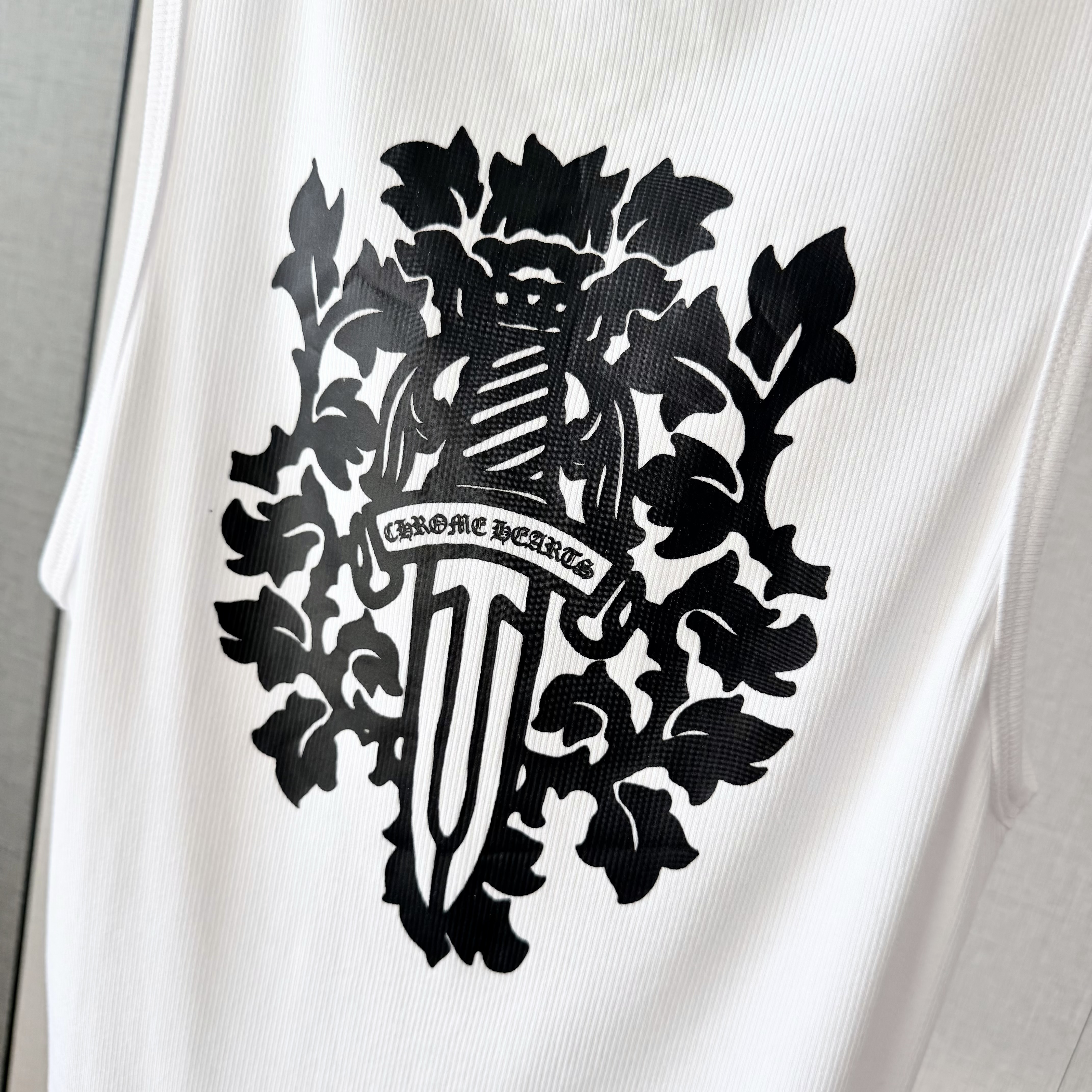 Chrome Hearts CH 克罗心 双面宝剑印花别针背心 夏款 女款 白色
