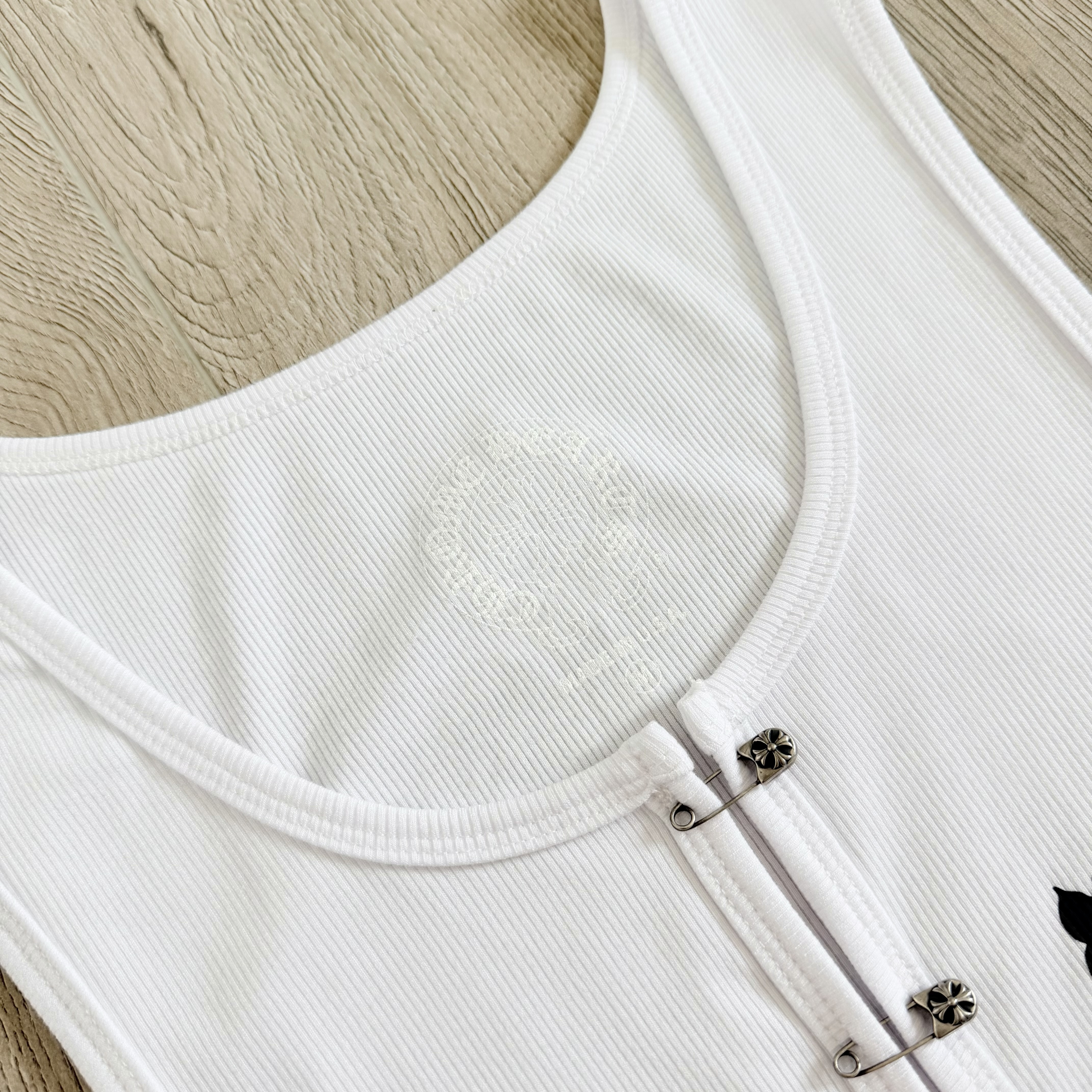 Chrome Hearts CH 克罗心 双面宝剑印花别针背心 夏款 女款 白色