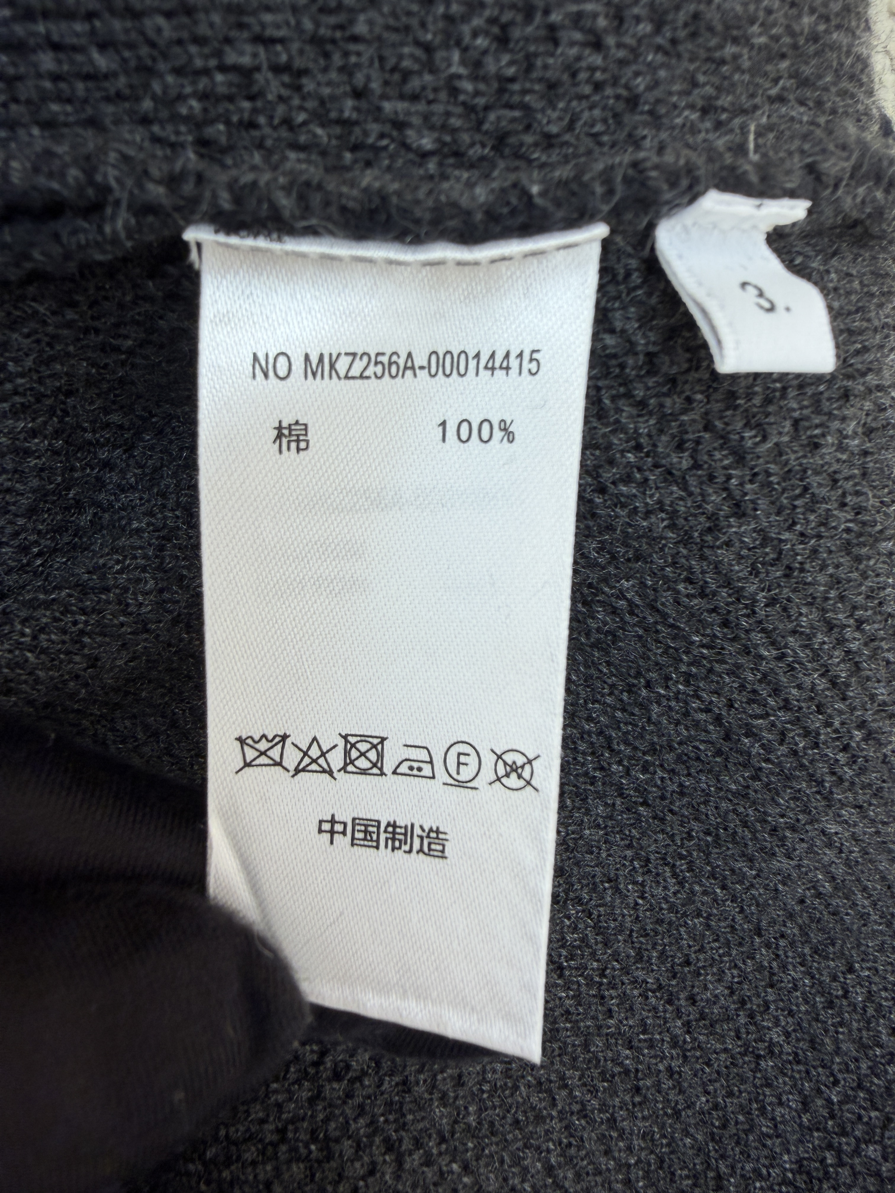 THOM BROWNE 针织Polo领工装夹克 外套 长袖 黑灰色 C0