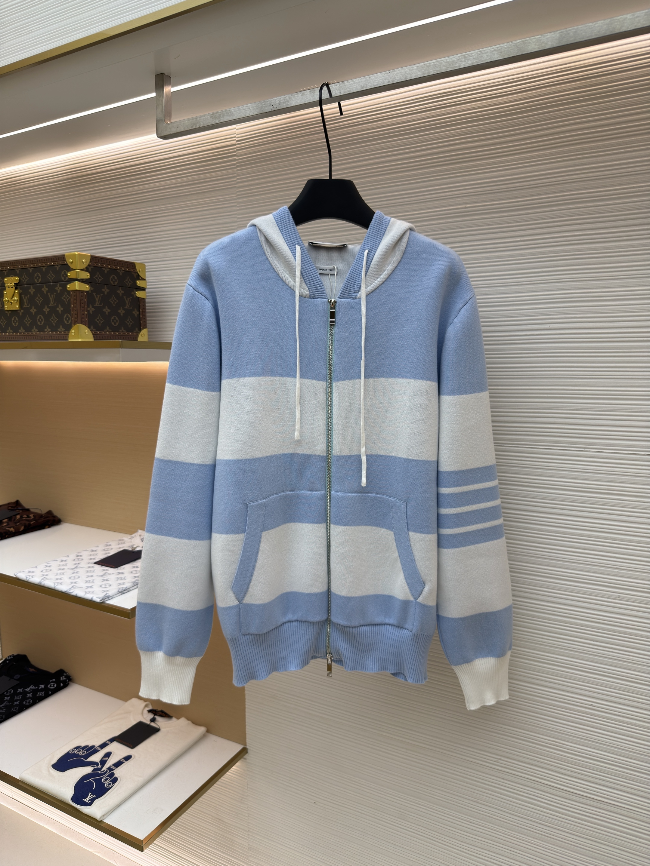 THOM BROWNE 小狗拉链连帽针织毛衣 针织衫 开衫 外套 长袖 蓝色 藏蓝色 绿色 灰色 黄色 B5