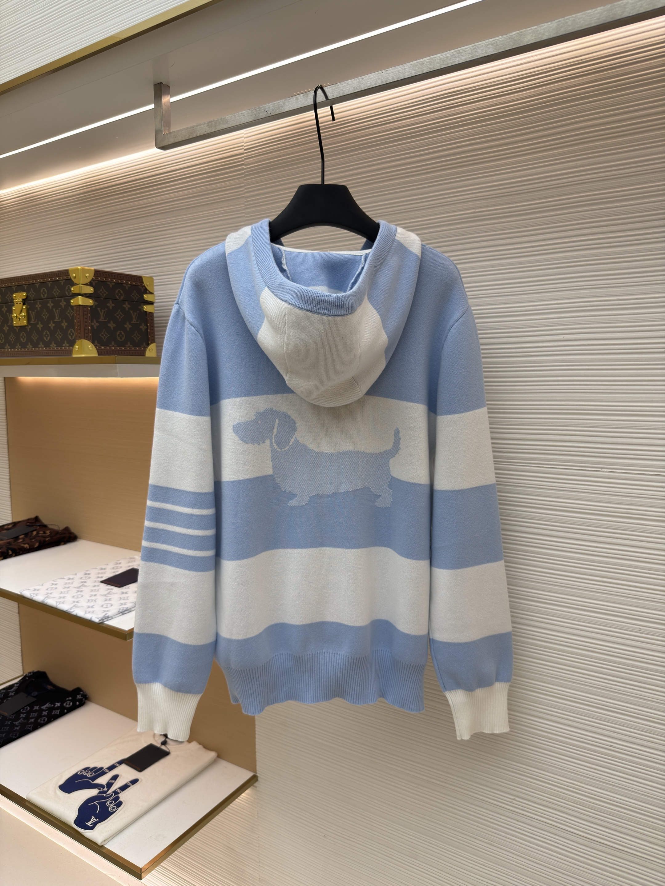 THOM BROWNE 小狗拉链连帽针织毛衣 针织衫 开衫 外套 长袖 蓝色 藏蓝色 绿色 灰色 黄色 B5