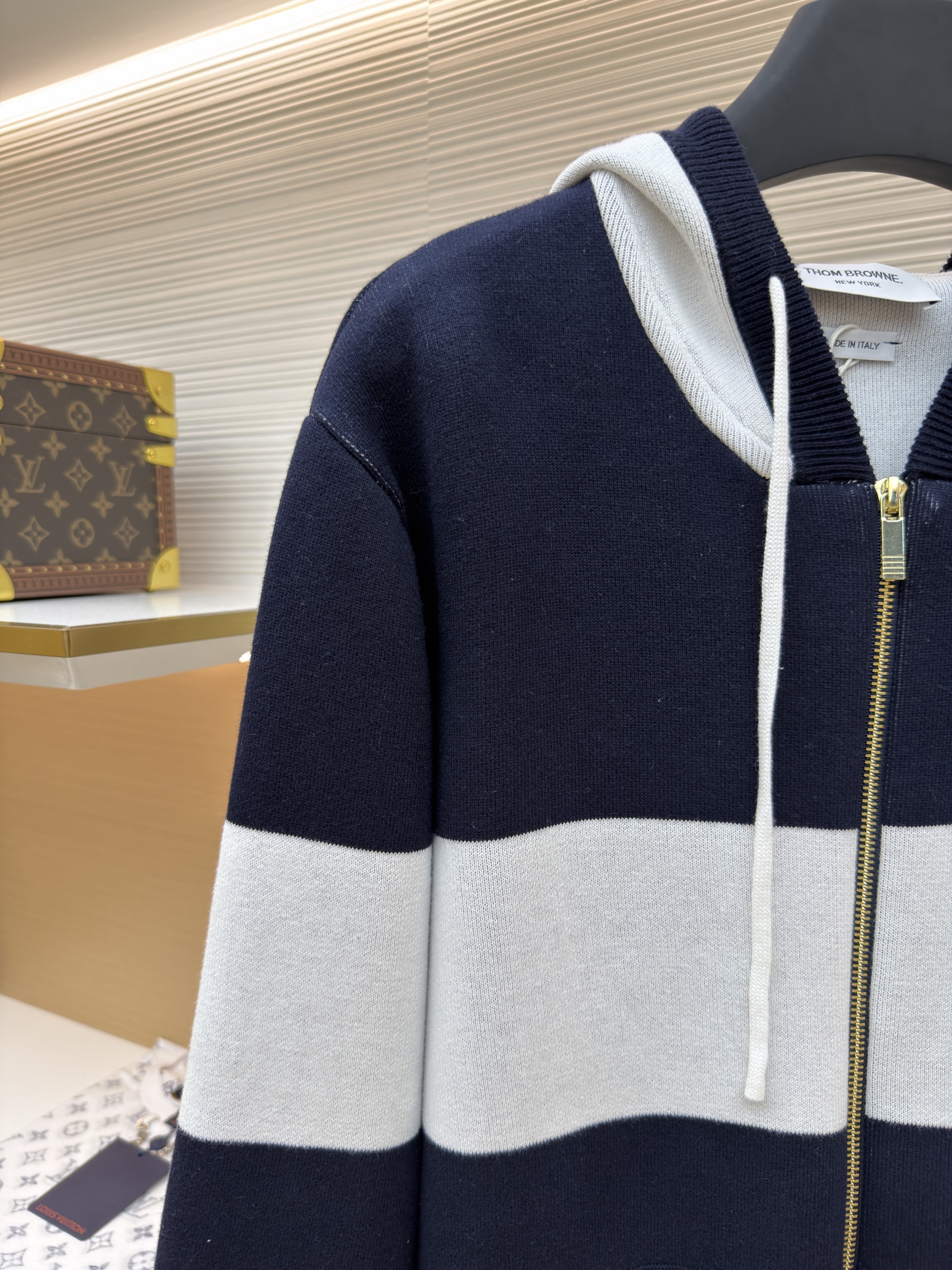 THOM BROWNE 小狗拉链连帽针织毛衣 针织衫 开衫 外套 长袖 蓝色 藏蓝色 绿色 灰色 黄色 B5