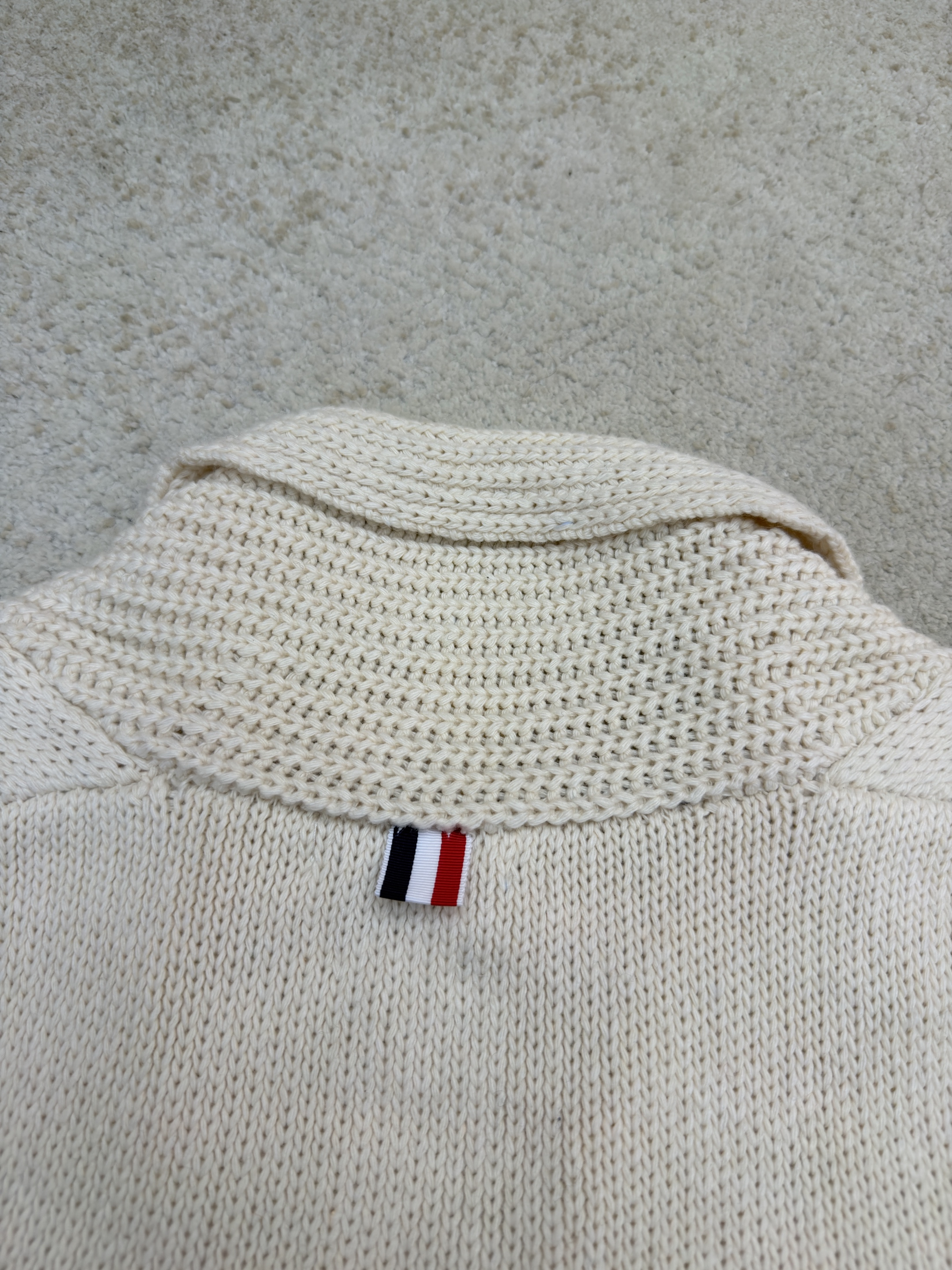 THOM BROWNE 费尔岛条纹V领针织开衫 毛衣 针织衫 外套 长袖 C0