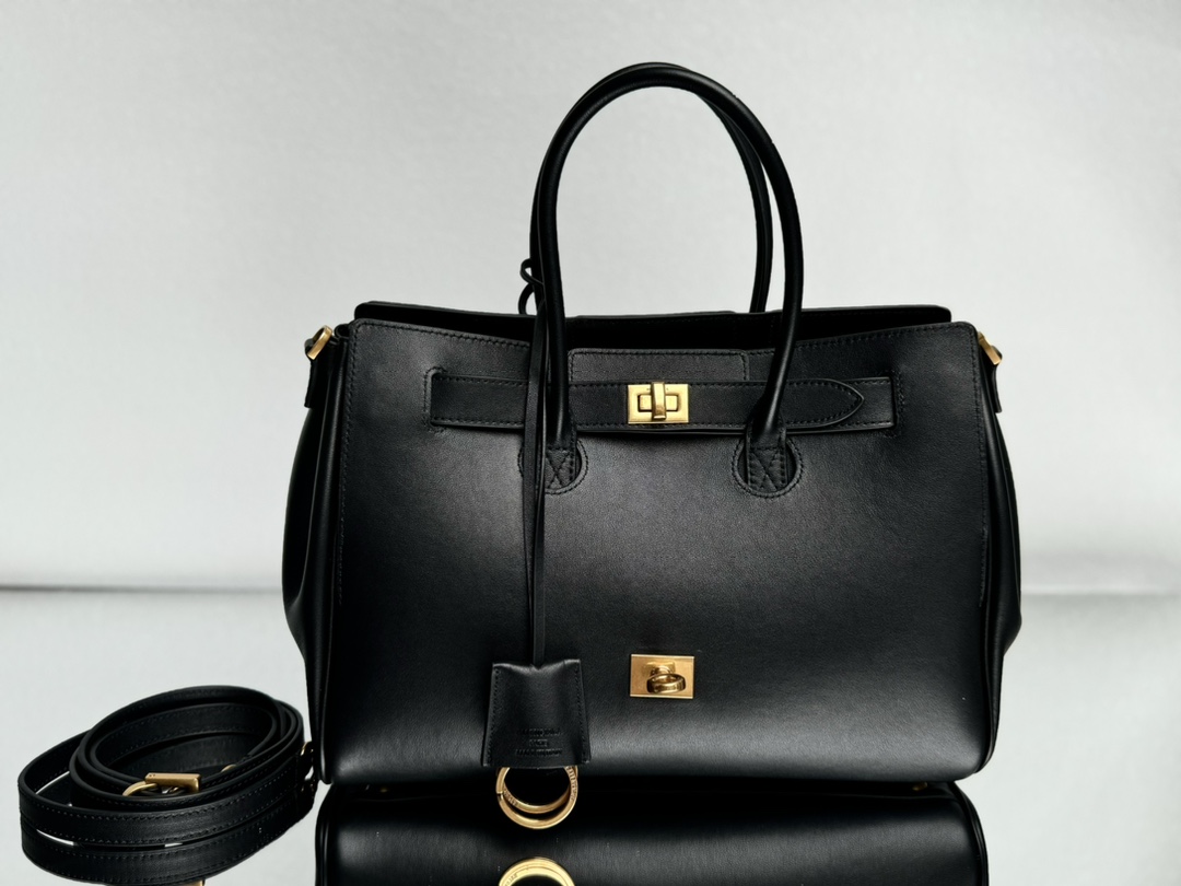 29CM-小号 巴黎世家 单肩斜跨 Balenciag Bel Air  (Crossbody/Shoulder) Cowhide Tote – Black 8356892ABAW1000