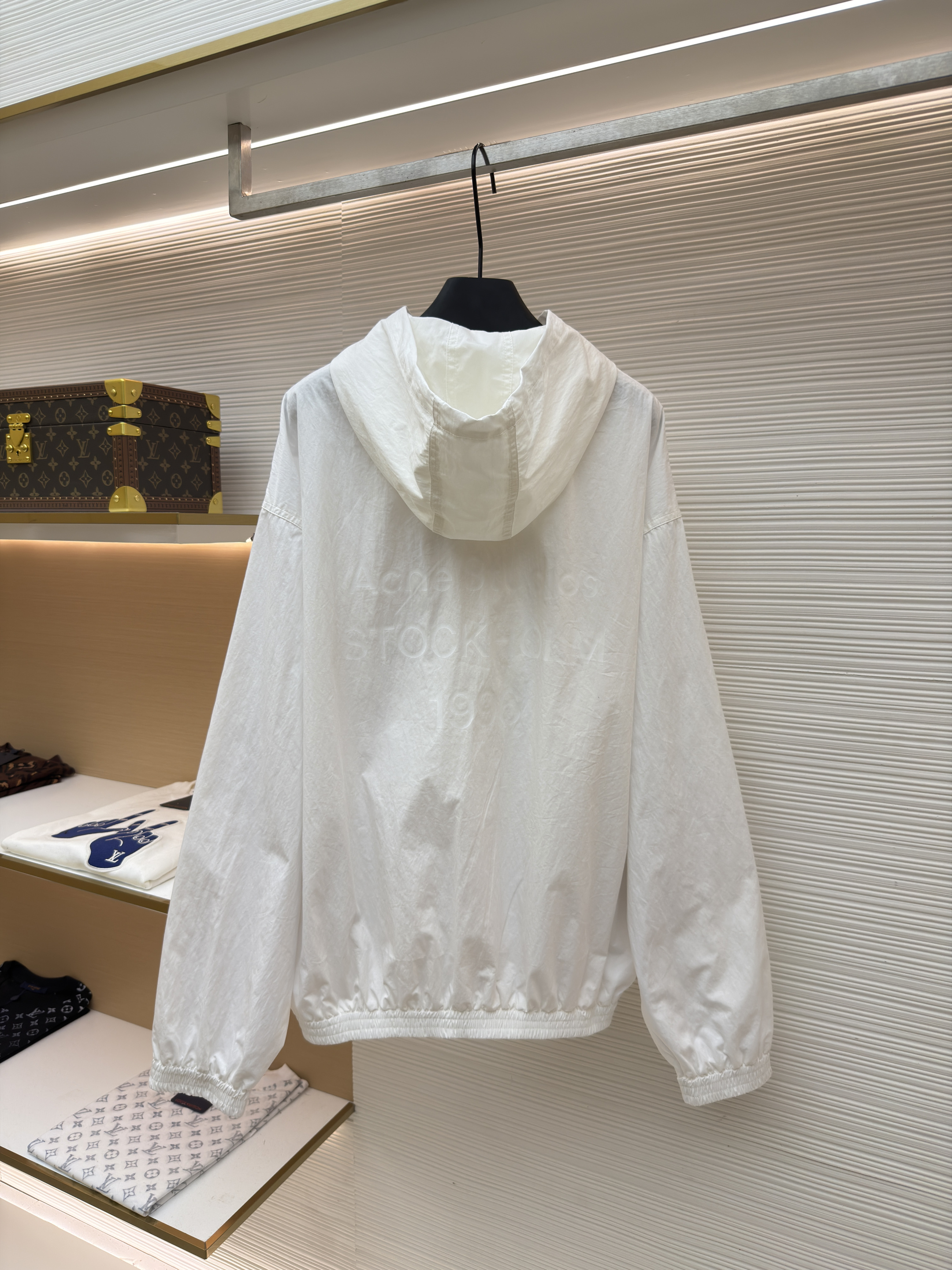 Acne Studios 徽标印花拉链连帽夹克 外套 秋冬 长袖 白色 黑色 B2