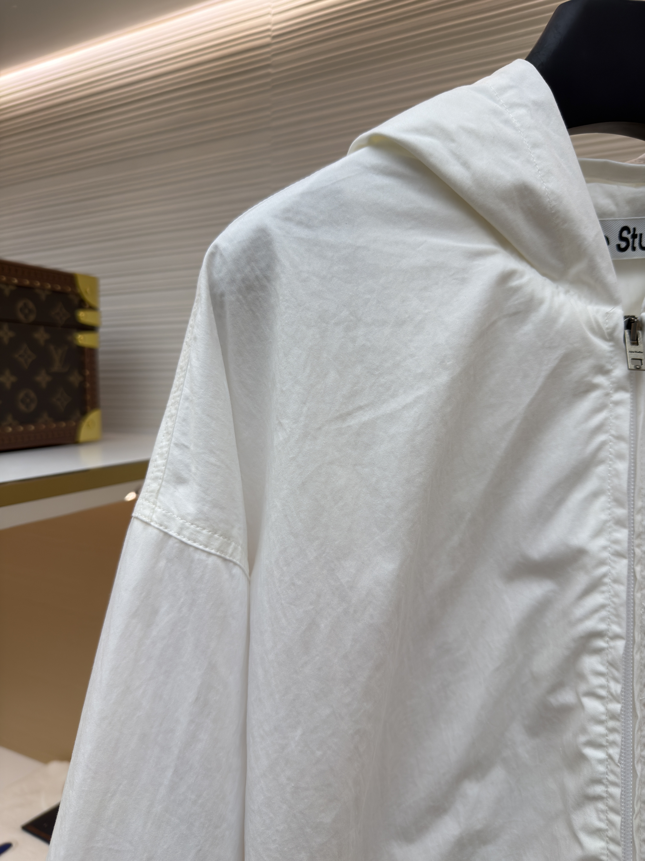 Acne Studios 徽标印花拉链连帽夹克 外套 秋冬 长袖 白色 黑色 B2