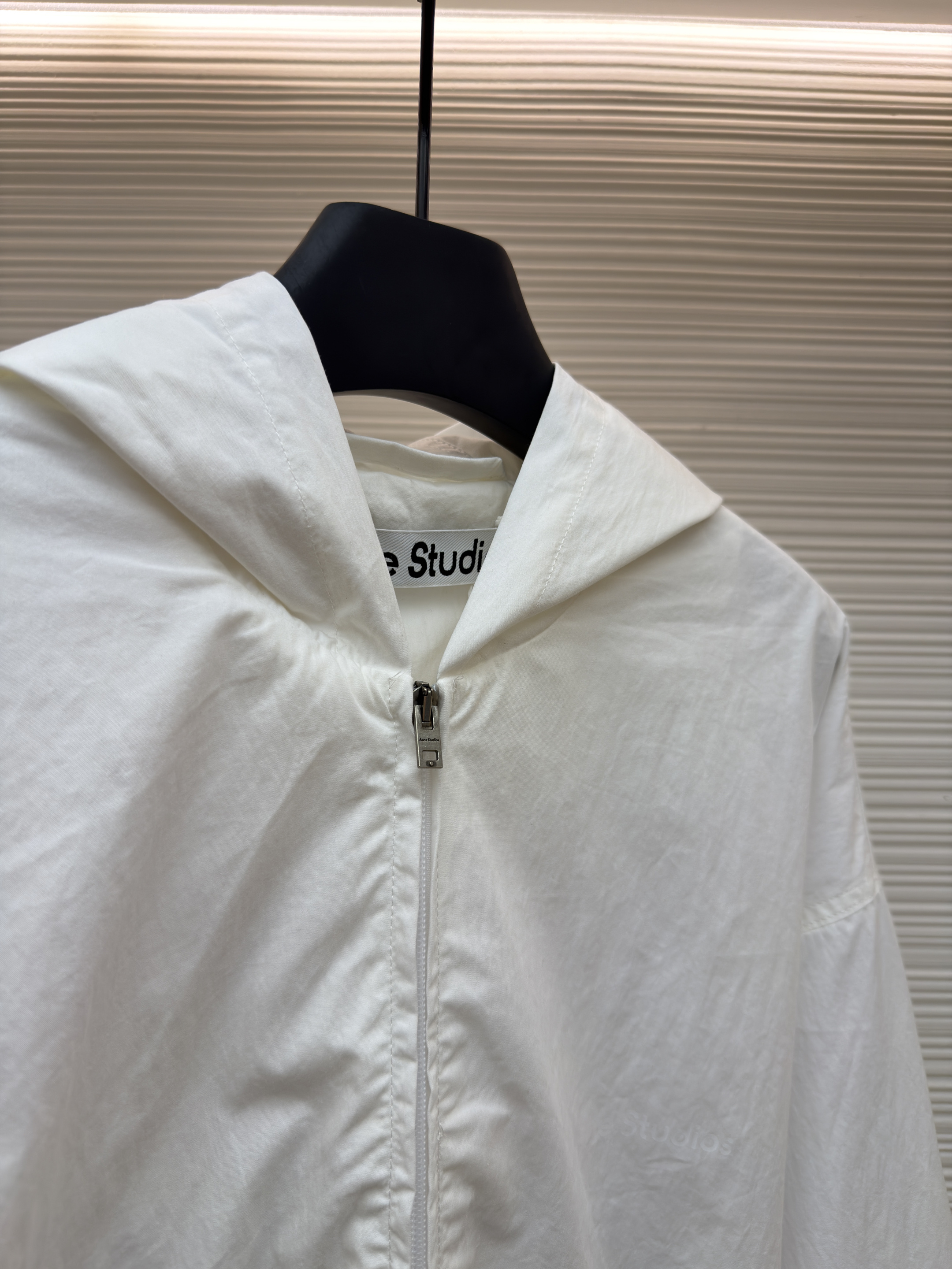 Acne Studios 徽标印花拉链连帽夹克 外套 秋冬 长袖 白色 黑色 B2
