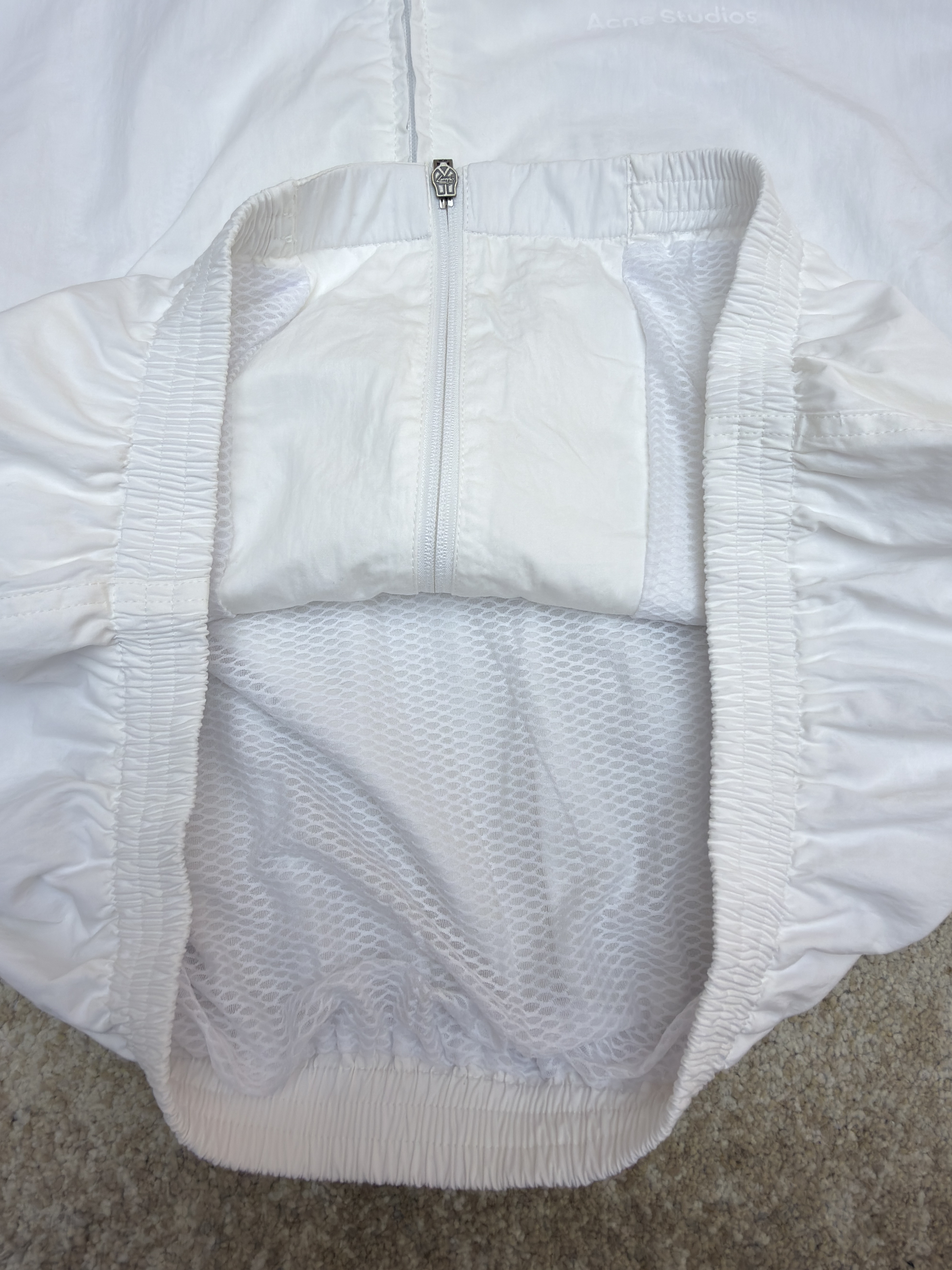 Acne Studios 徽标印花拉链连帽夹克 外套 秋冬 长袖 白色 黑色 B2