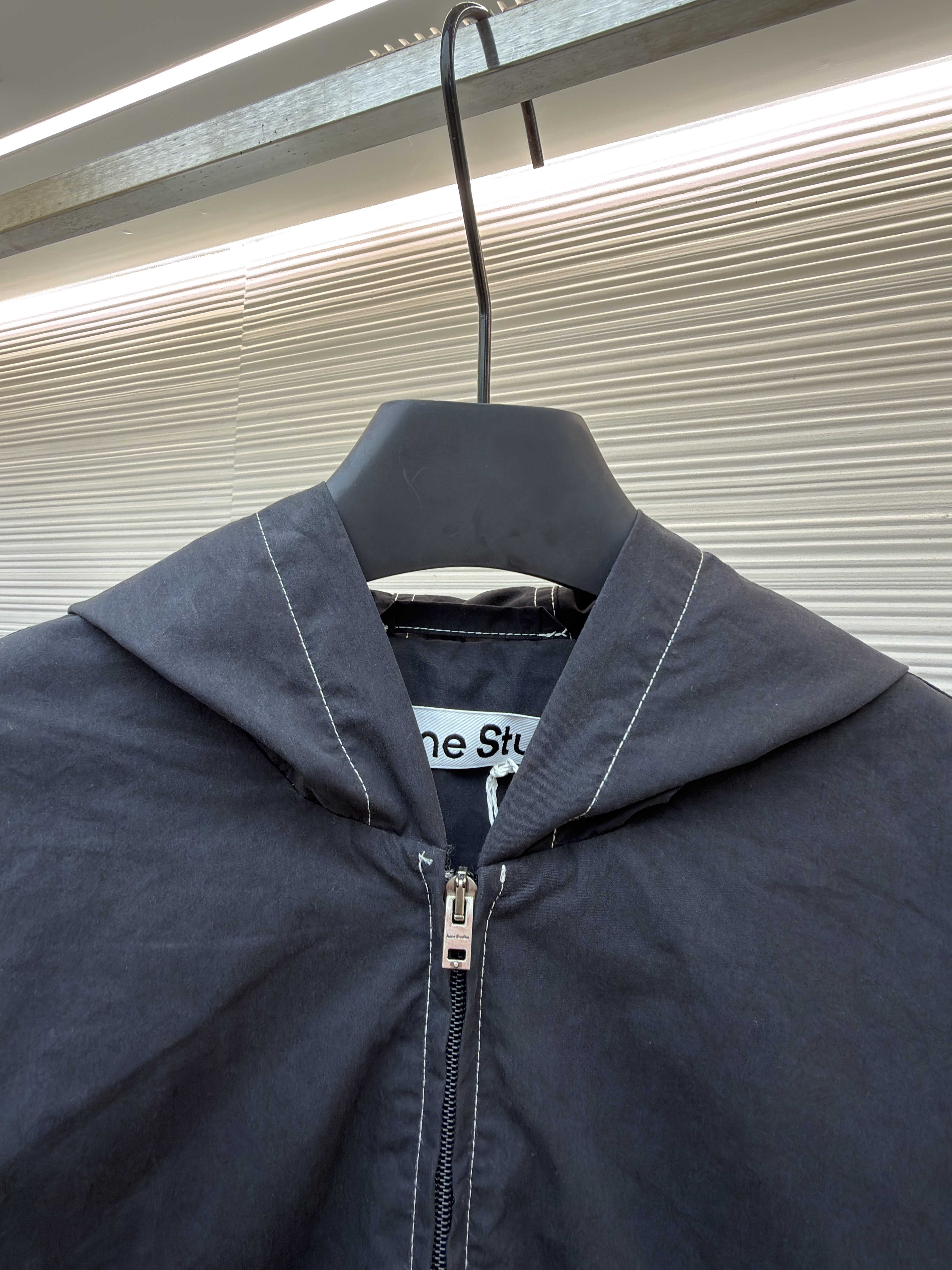 Acne Studios 徽标印花拉链连帽夹克 外套 秋冬 长袖 白色 黑色 B2