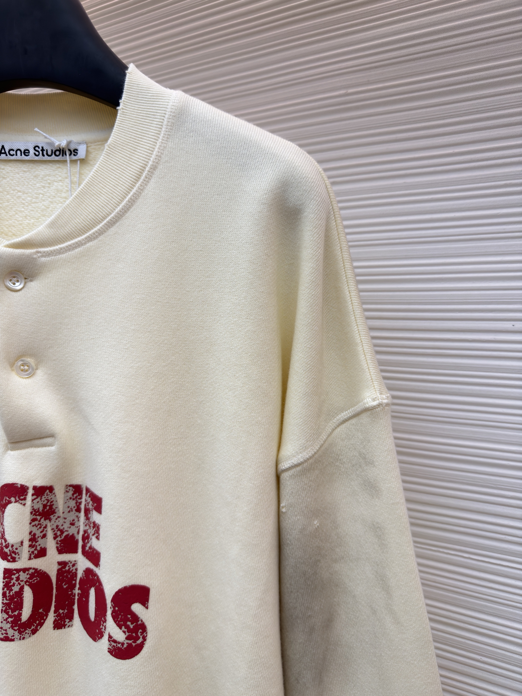 Acne Studios 做旧徽标印花卫衣 外套 长袖 绿杏色 B0