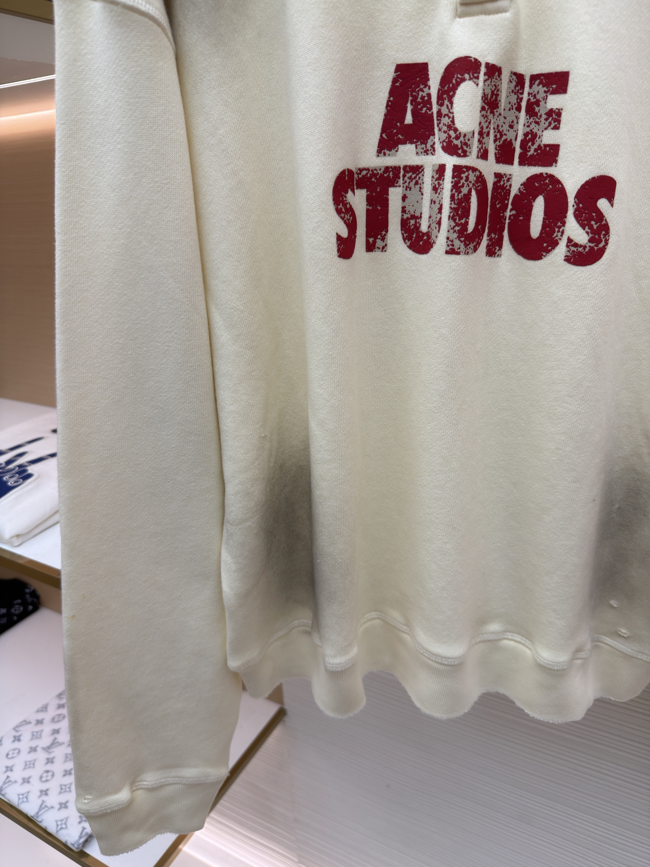 Acne Studios 做旧徽标印花卫衣 外套 长袖 绿杏色 B0
