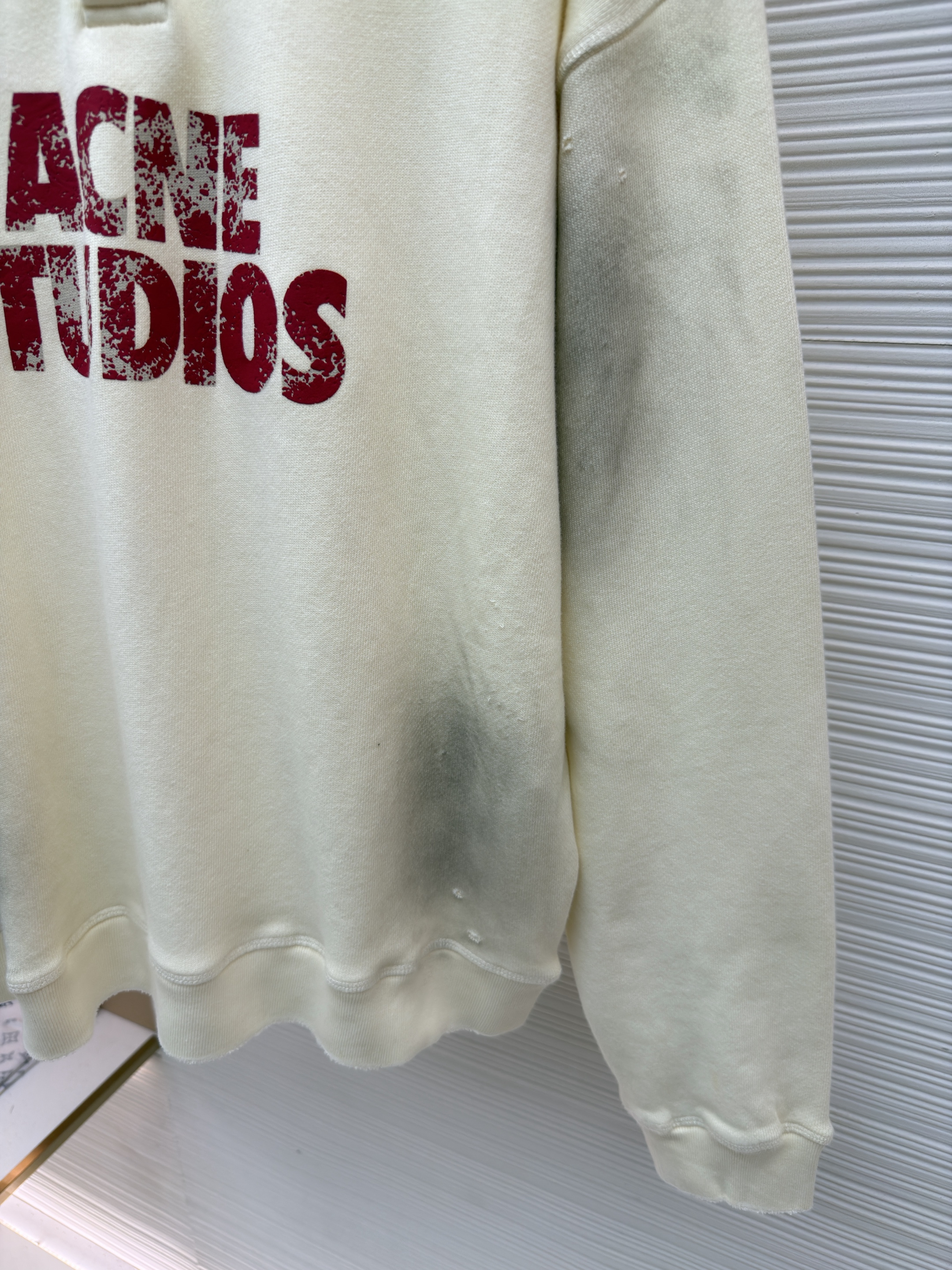 Acne Studios 做旧徽标印花卫衣 外套 长袖 绿杏色 B0