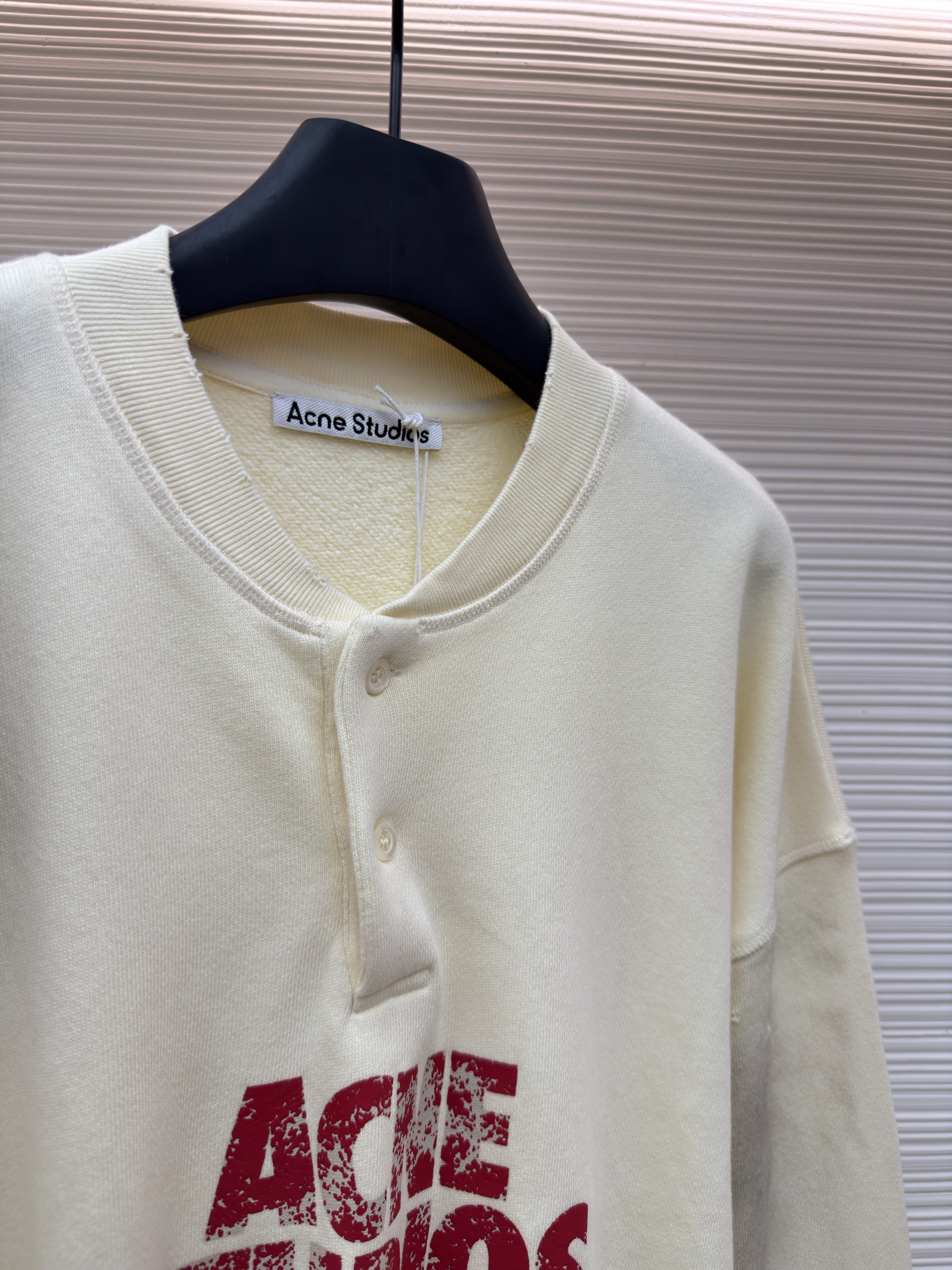 Acne Studios 做旧徽标印花卫衣 外套 长袖 绿杏色 B0