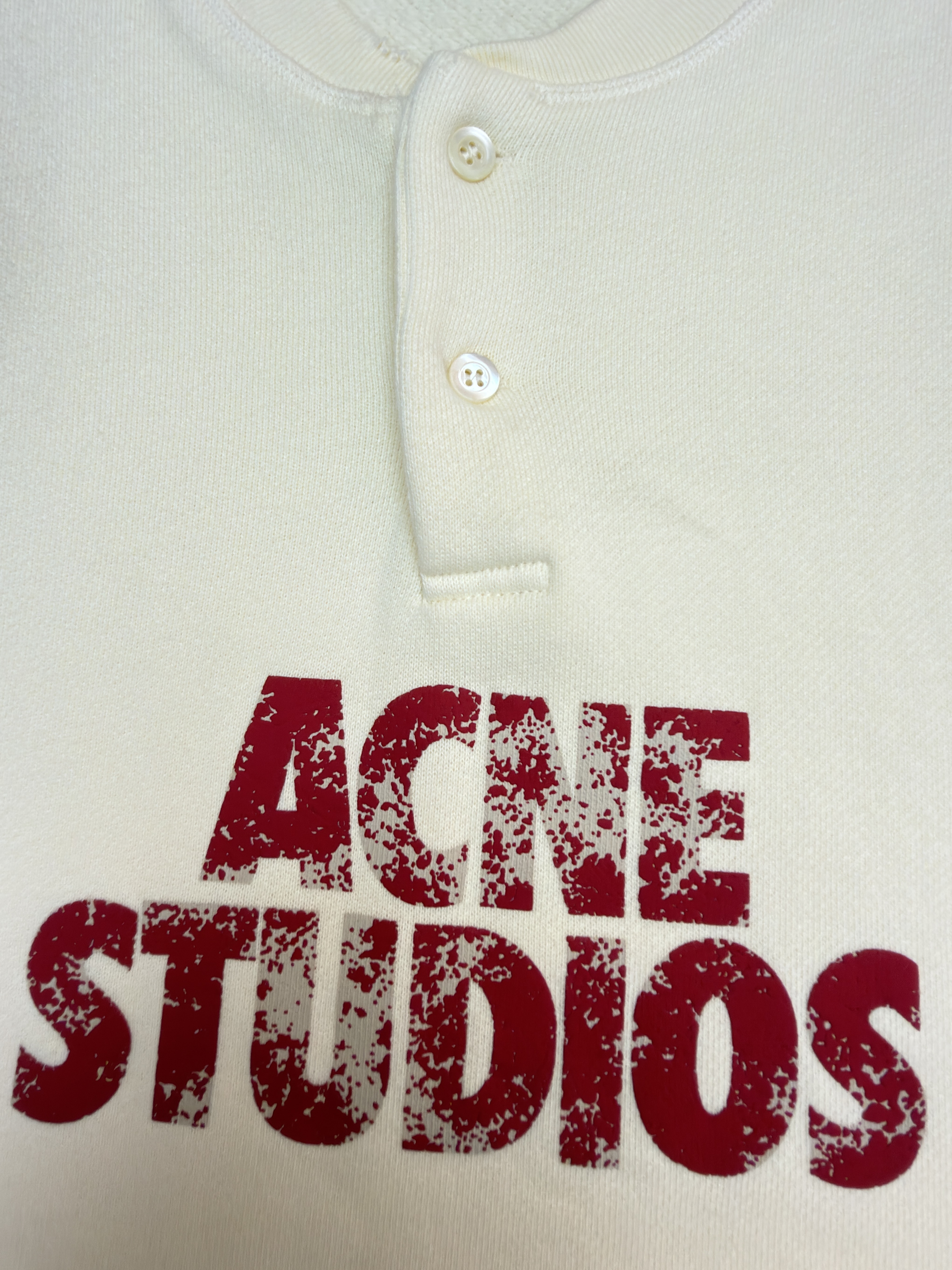 Acne Studios 做旧徽标印花卫衣 外套 长袖 绿杏色 B0