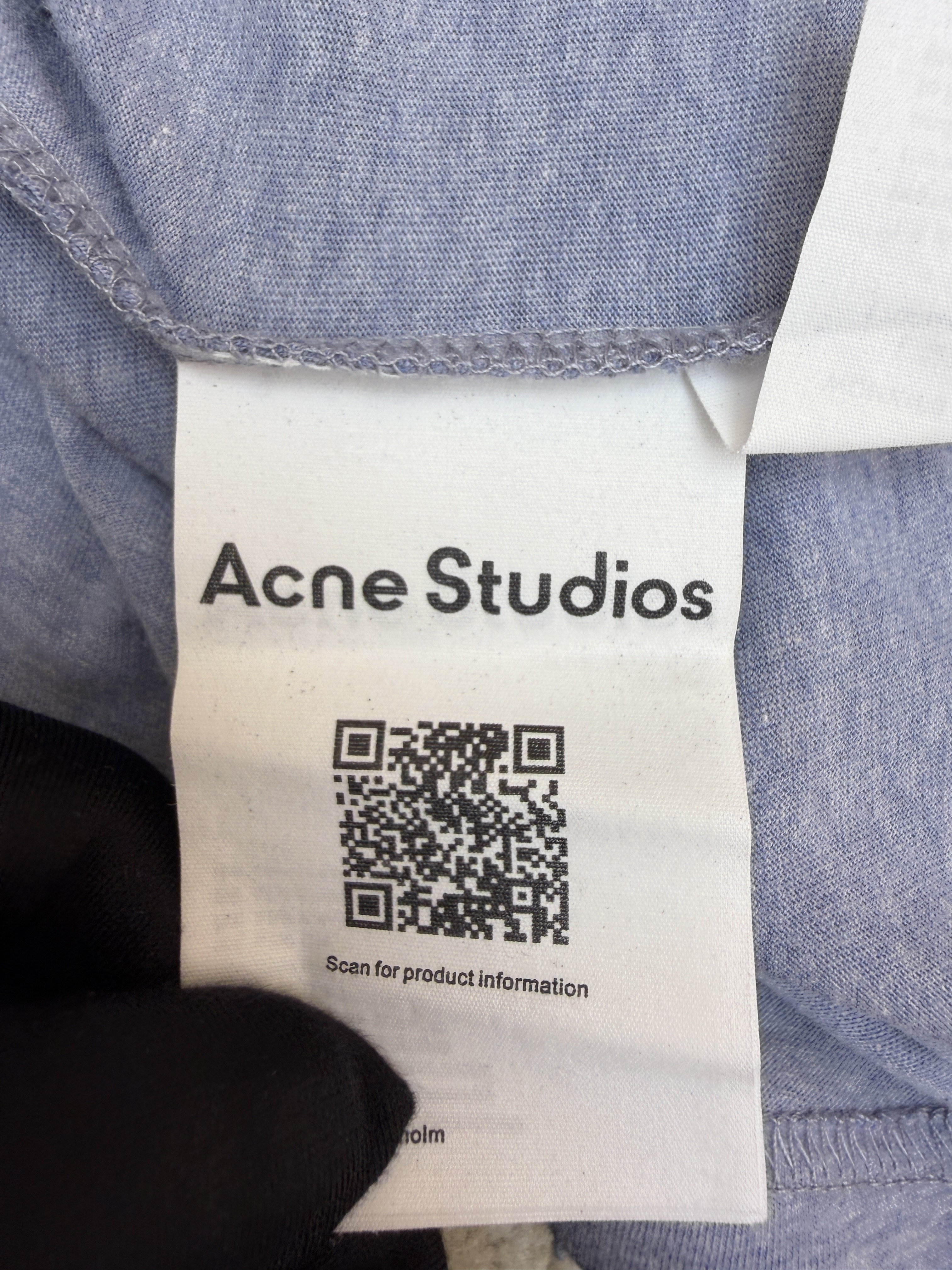 Acne Studios 假两件做旧圆环数码直喷圆领T恤 打底衫 长袖 灰色 A5 