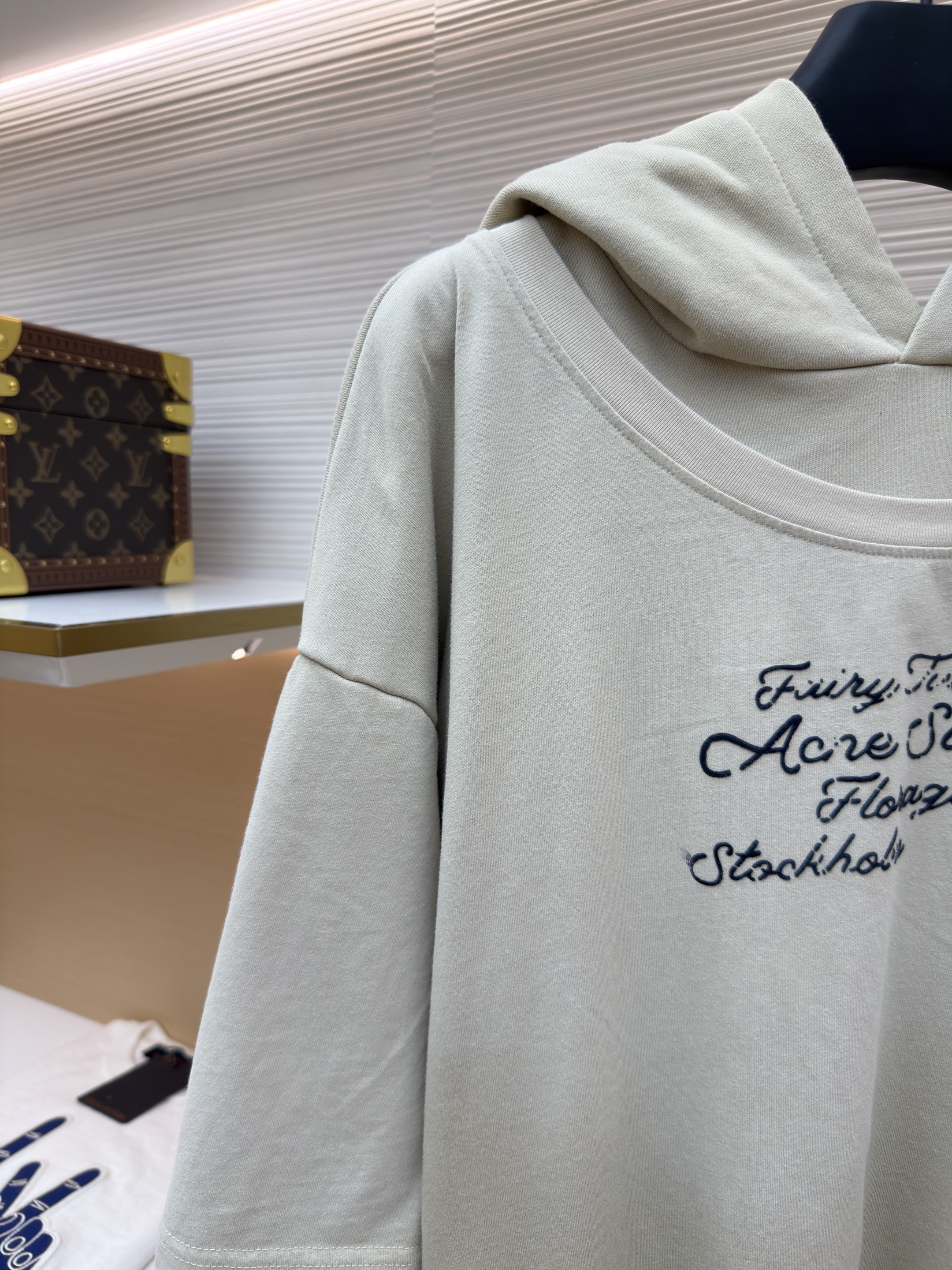 Acne Studios 假两件徽标叠层渐变连帽卫衣 连帽衫 外套 长袖 卡其色 黑色 B2