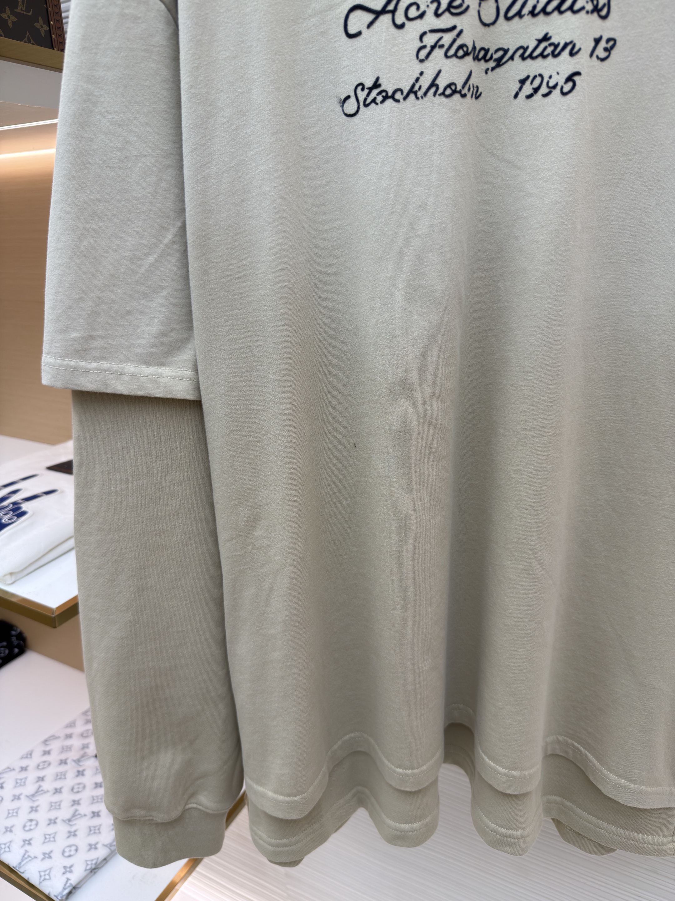 Acne Studios 假两件徽标叠层渐变连帽卫衣 连帽衫 外套 长袖 卡其色 黑色 B2