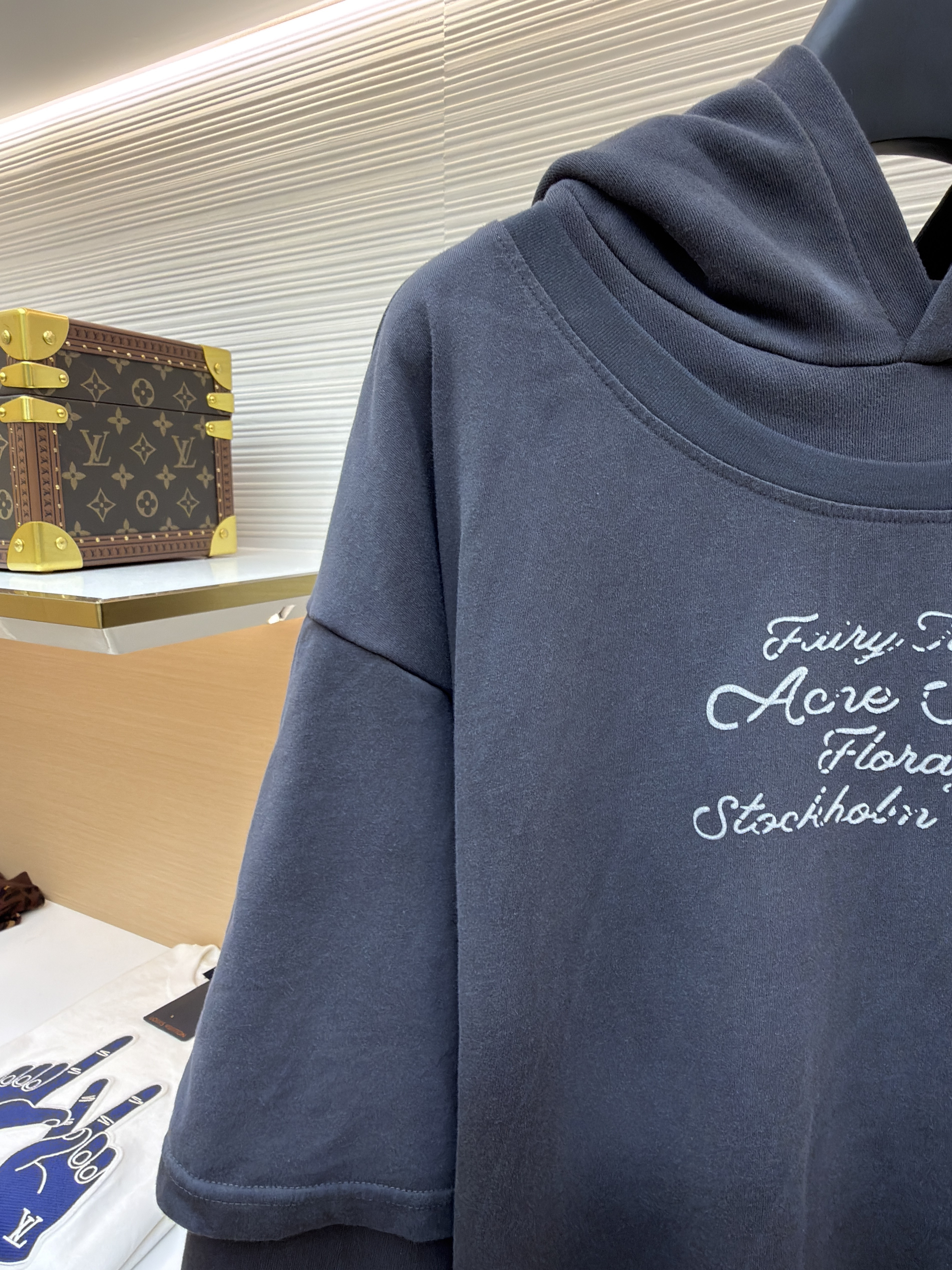 Acne Studios 假两件徽标叠层渐变连帽卫衣 连帽衫 外套 长袖 卡其色 黑色 B2