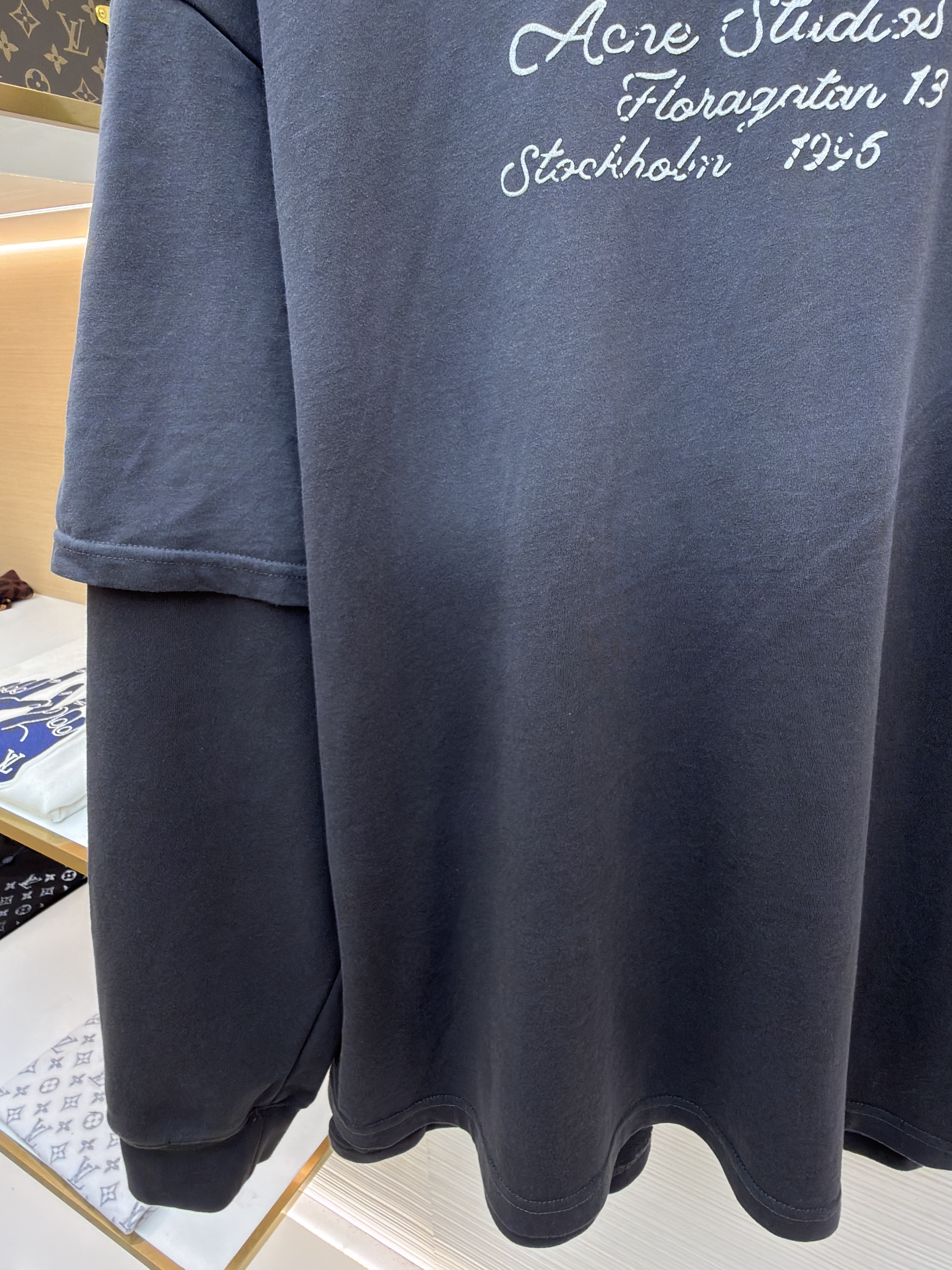 Acne Studios 假两件徽标叠层渐变连帽卫衣 连帽衫 外套 长袖 卡其色 黑色 B2