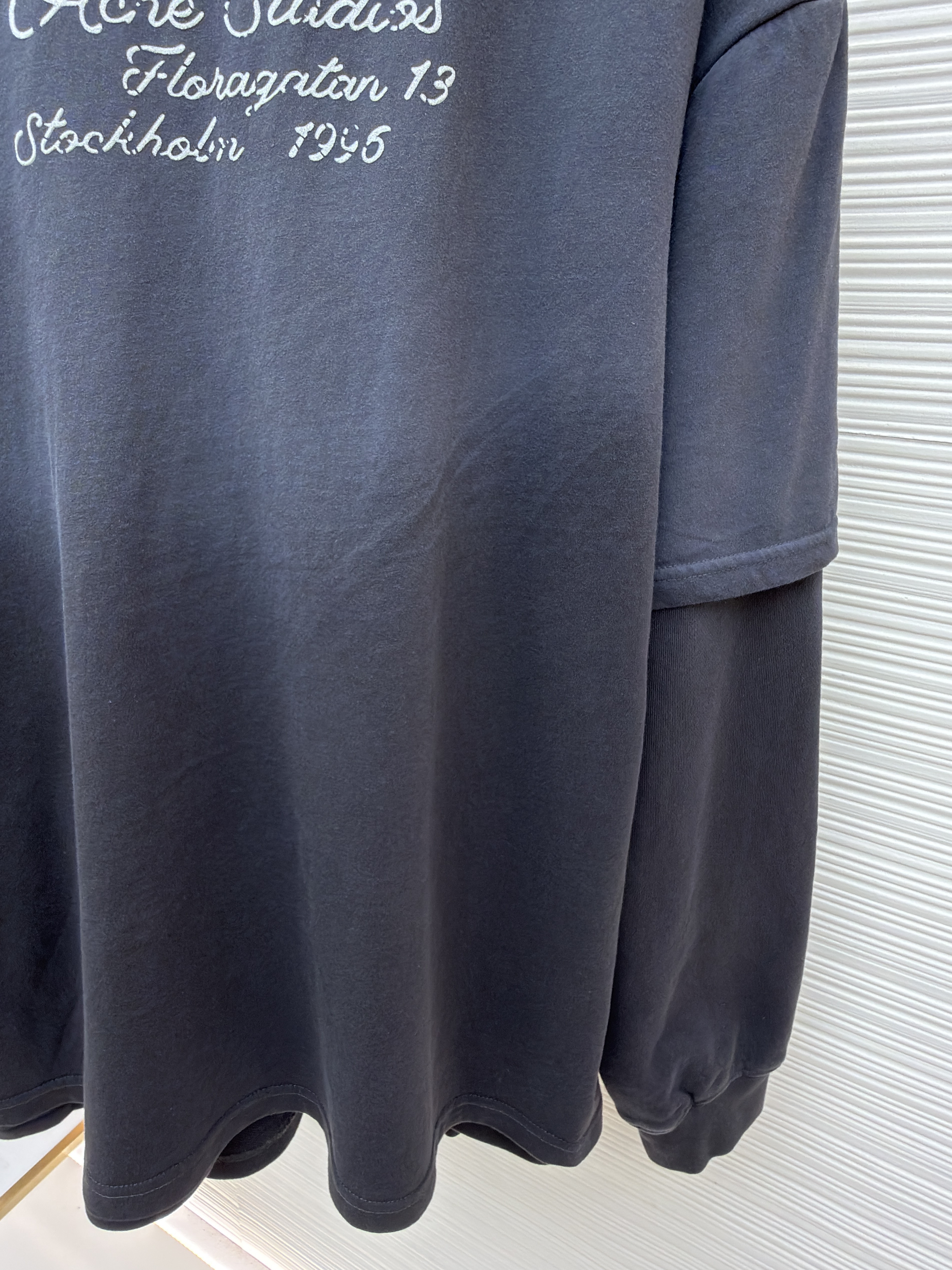 Acne Studios 假两件徽标叠层渐变连帽卫衣 连帽衫 外套 长袖 卡其色 黑色 B2