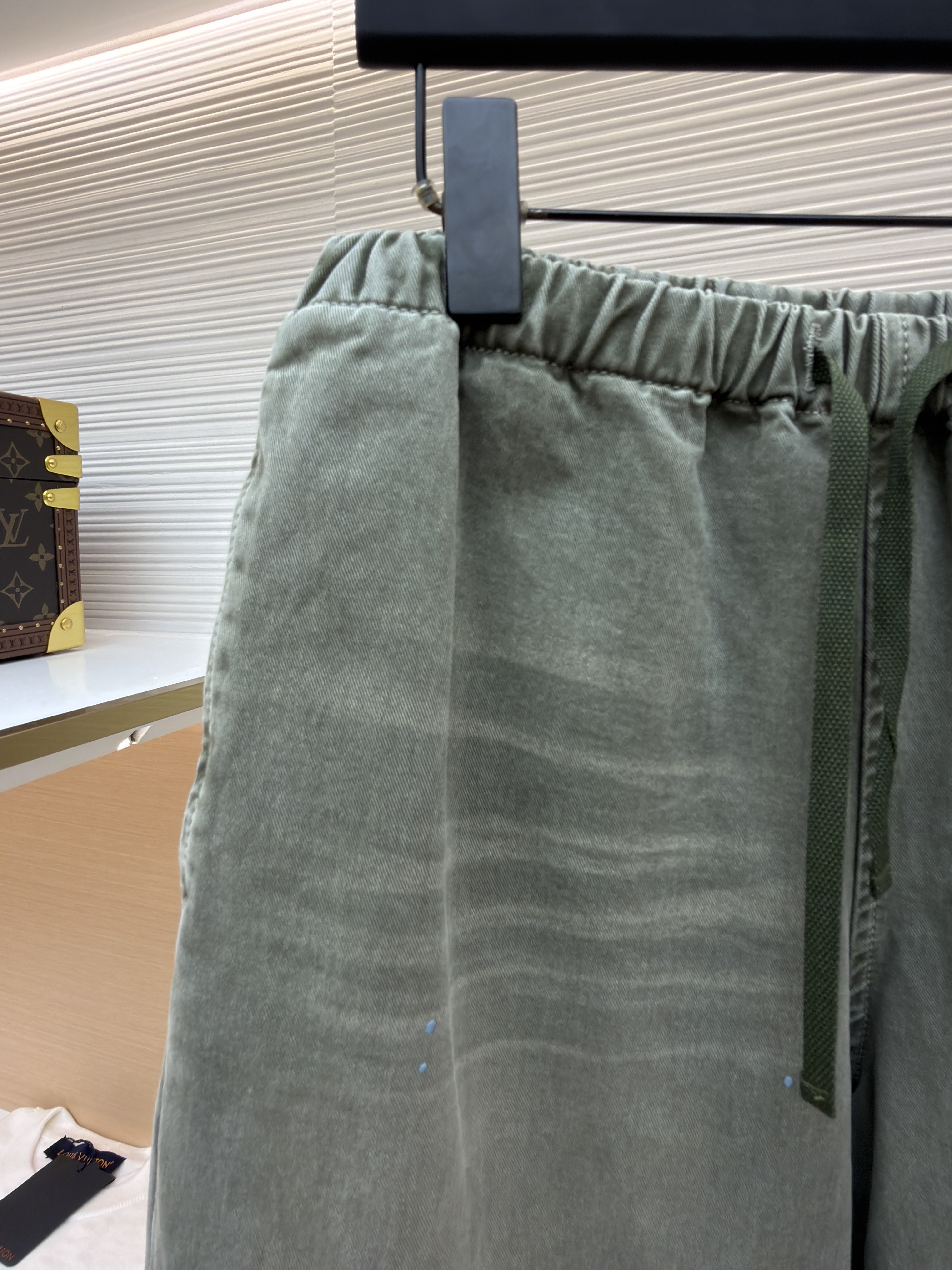 Acne Studios 刺绣徽标涂鸦松紧腰长裤 裤子 休闲裤 绿色 黑色 B0