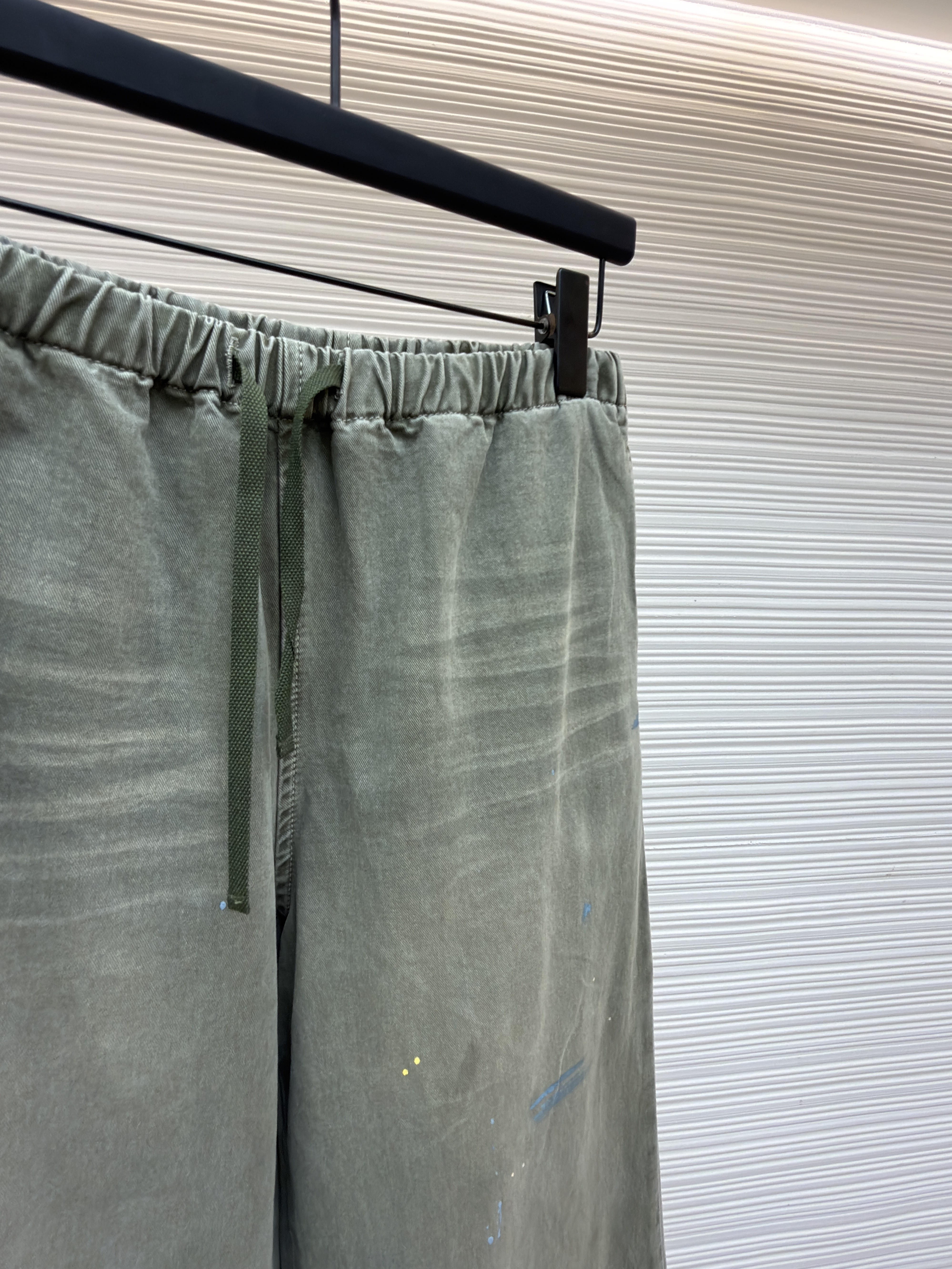 Acne Studios 刺绣徽标涂鸦松紧腰长裤 裤子 休闲裤 绿色 黑色 B0