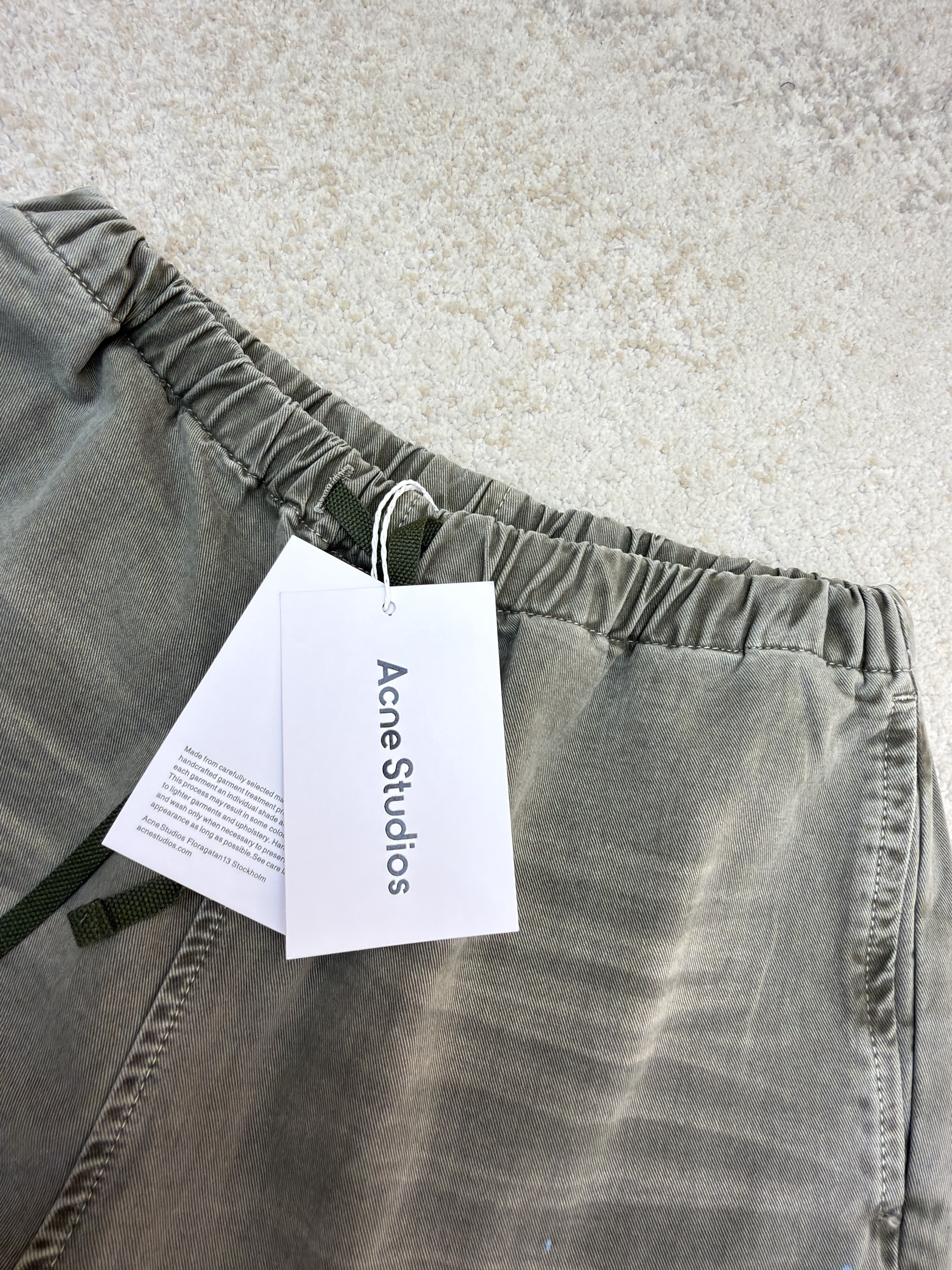 Acne Studios 刺绣徽标涂鸦松紧腰长裤 裤子 休闲裤 绿色 黑色 B0