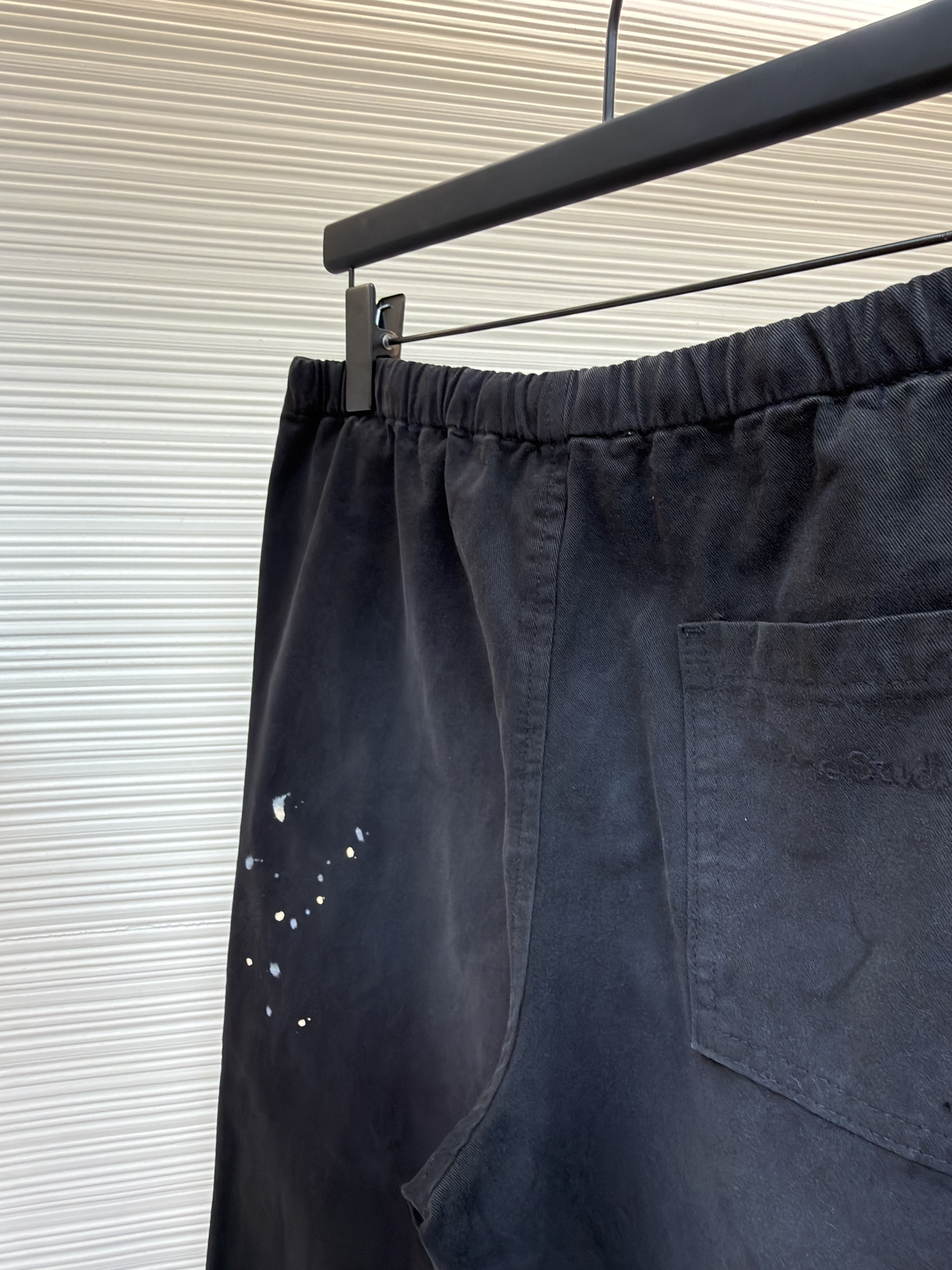Acne Studios 刺绣徽标涂鸦松紧腰长裤 裤子 休闲裤 绿色 黑色 B0