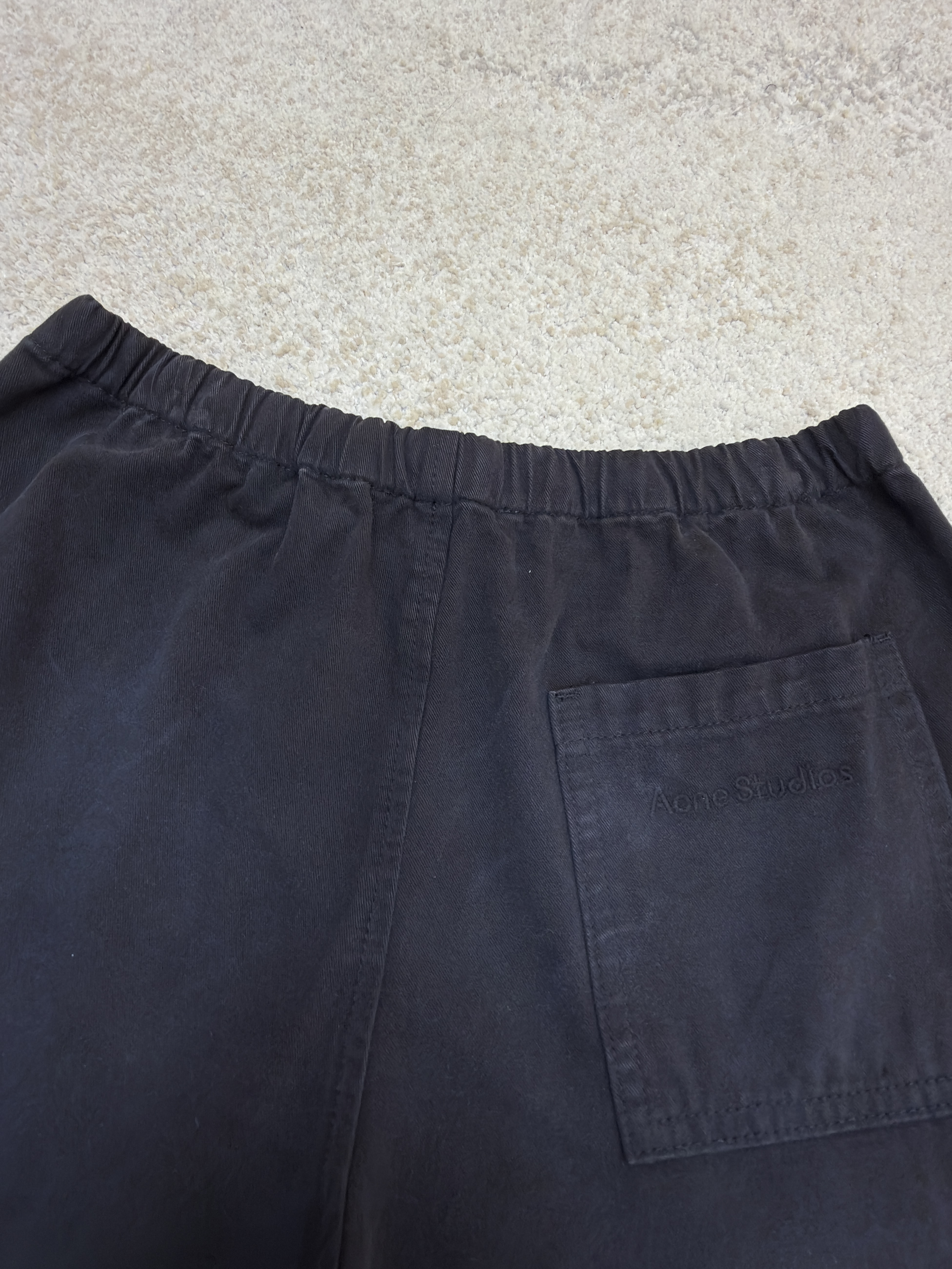 Acne Studios 刺绣徽标涂鸦松紧腰长裤 裤子 休闲裤 绿色 黑色 B0