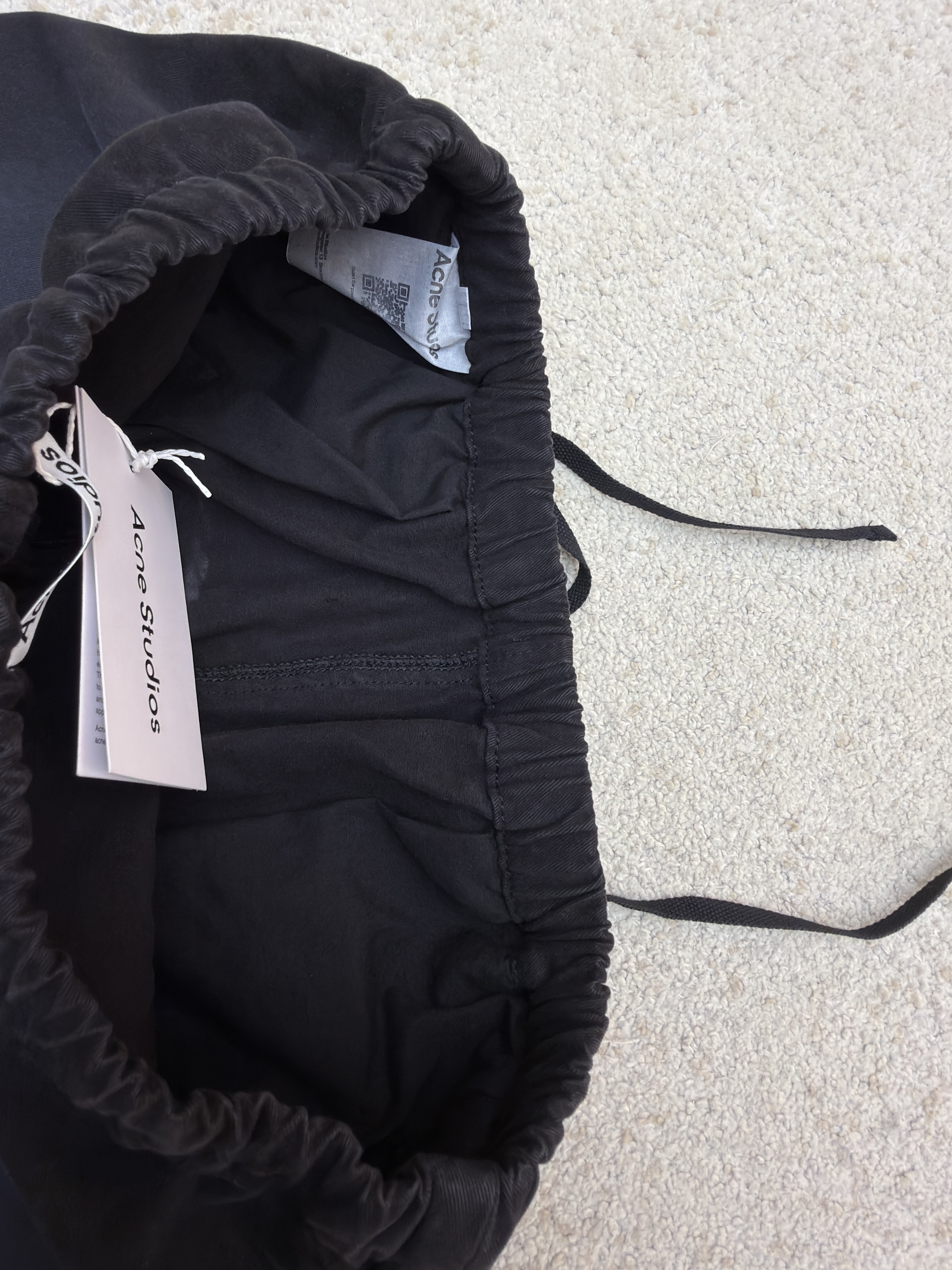 Acne Studios 刺绣徽标涂鸦松紧腰长裤 裤子 休闲裤 绿色 黑色 B0