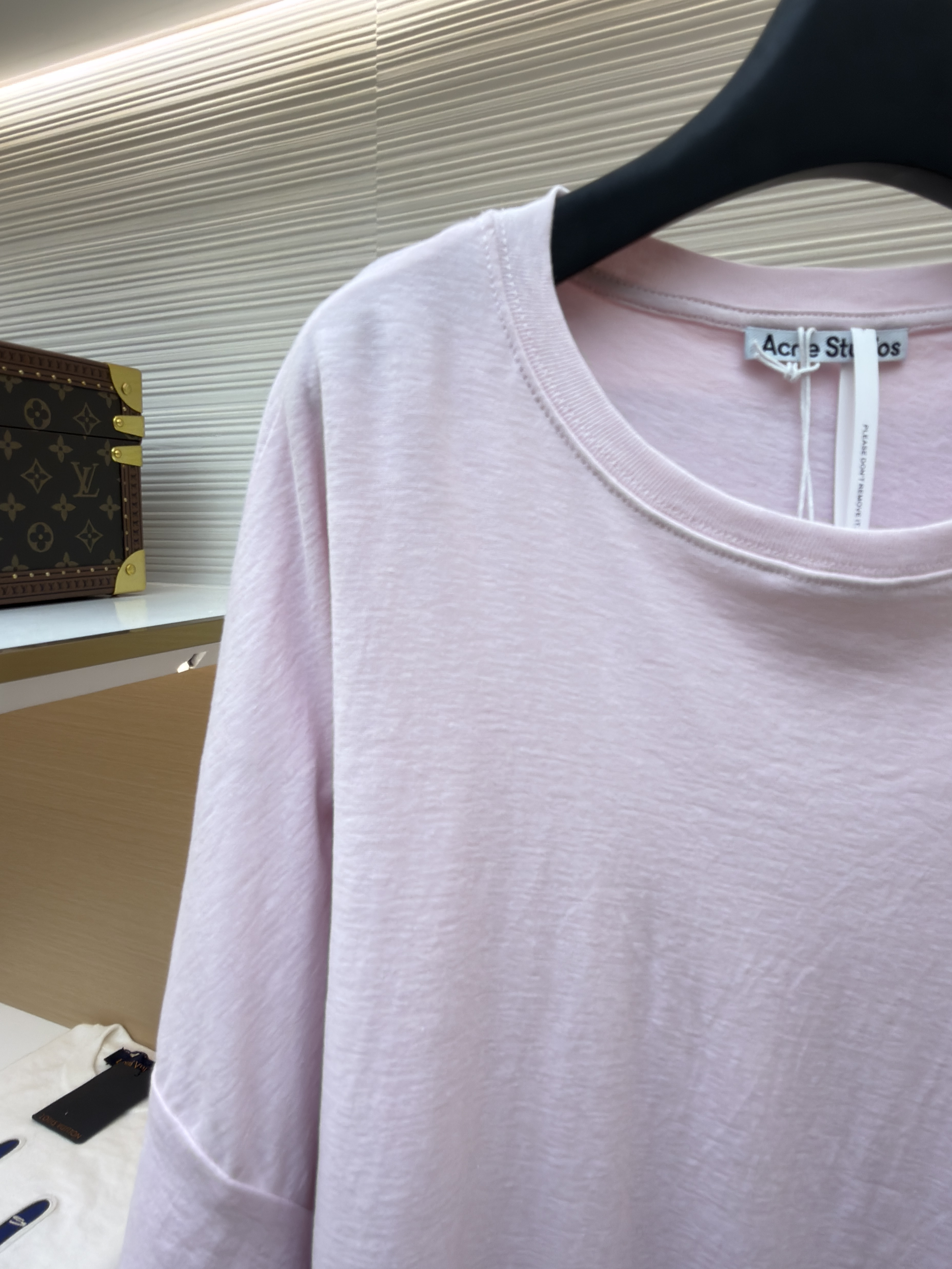 Acne Studios 背面标识宽松圆领T恤 短袖 夏款 粉色 A7