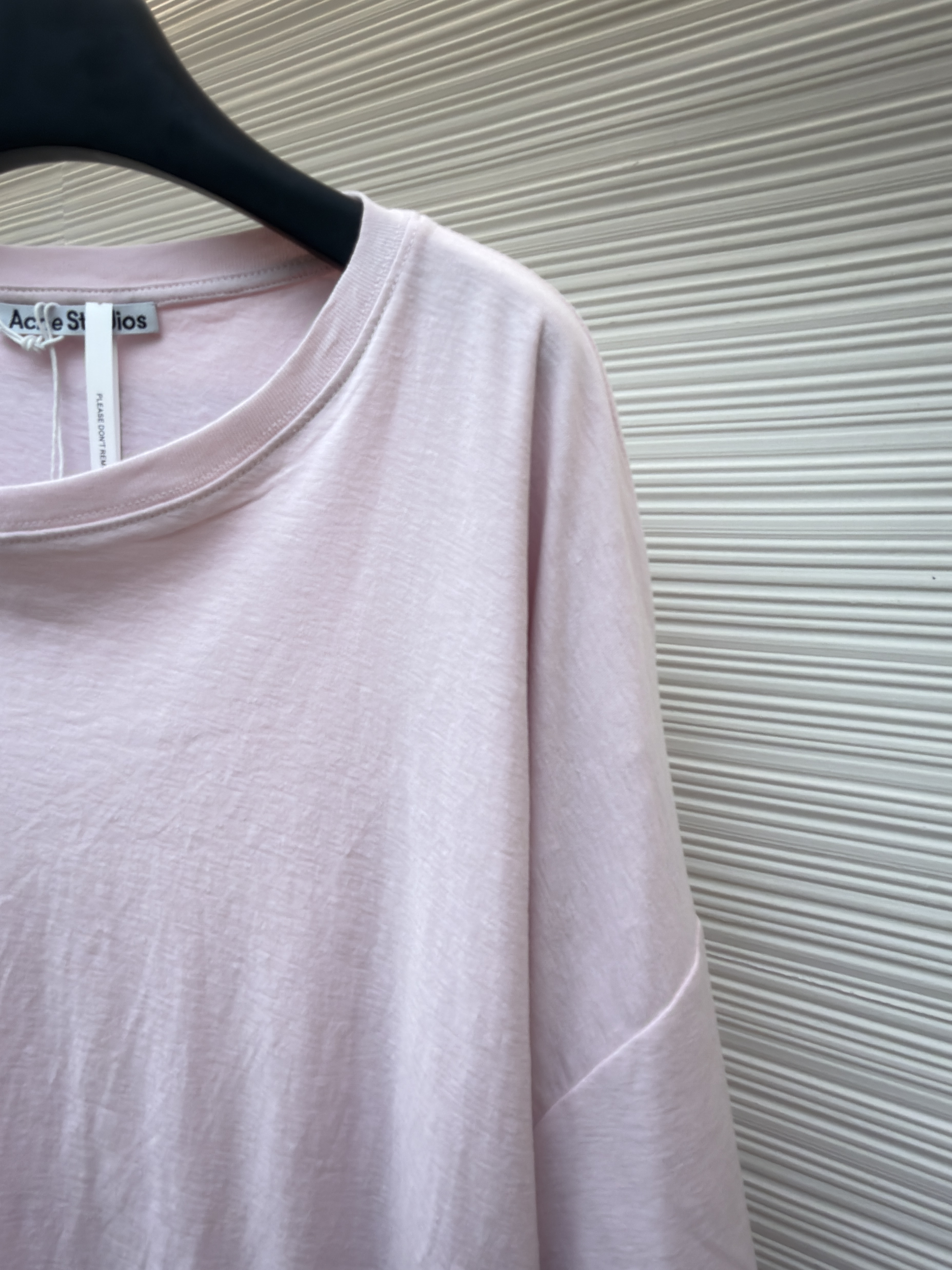 Acne Studios 背面标识宽松圆领T恤 短袖 夏款 粉色 A7