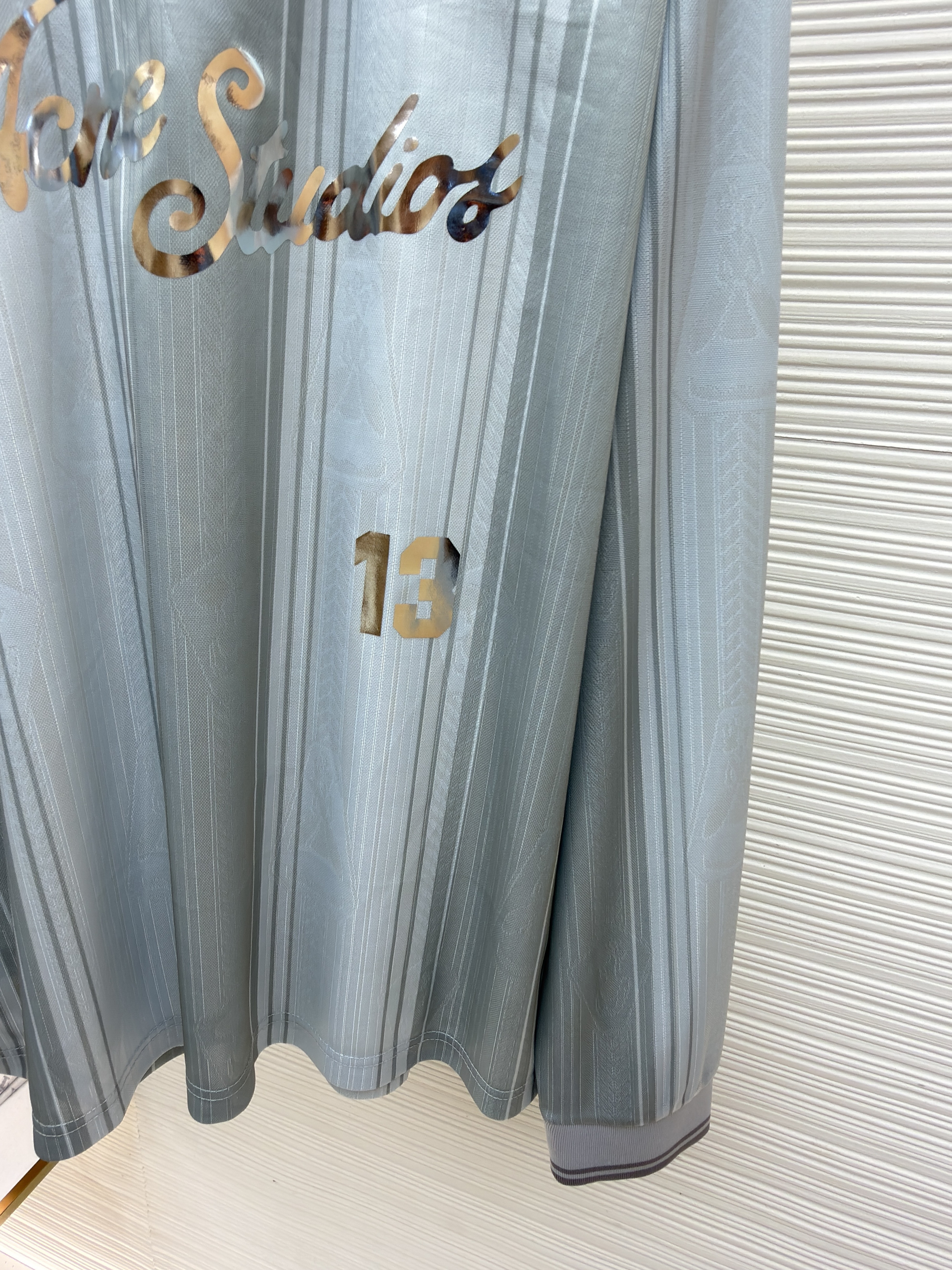 Acne Studios 足球服提花面料徽标长袖T恤 蓝色 白色 A7 BL0437-100