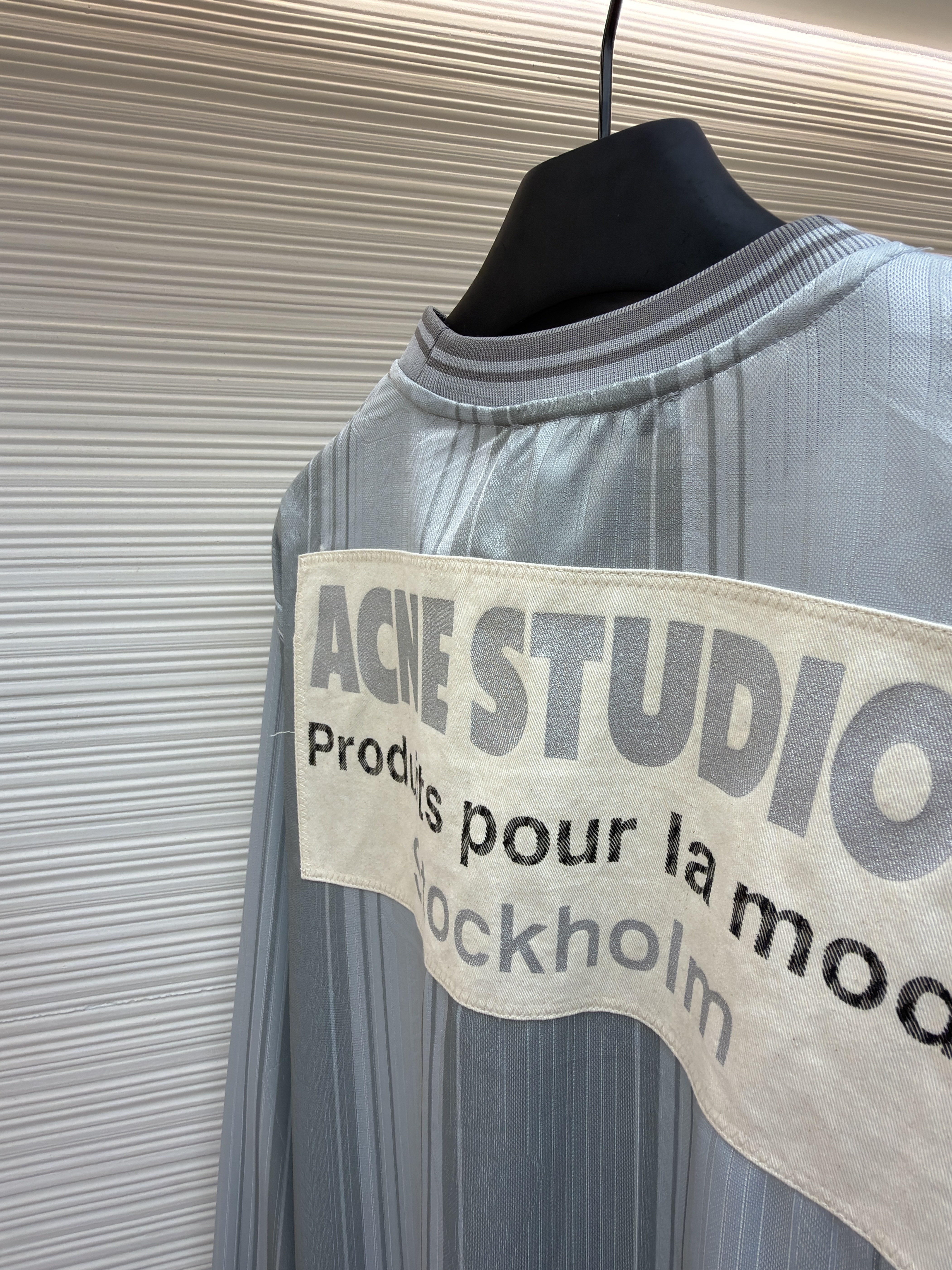 Acne Studios 足球服提花面料徽标长袖T恤 蓝色 白色 A7 BL0437-100