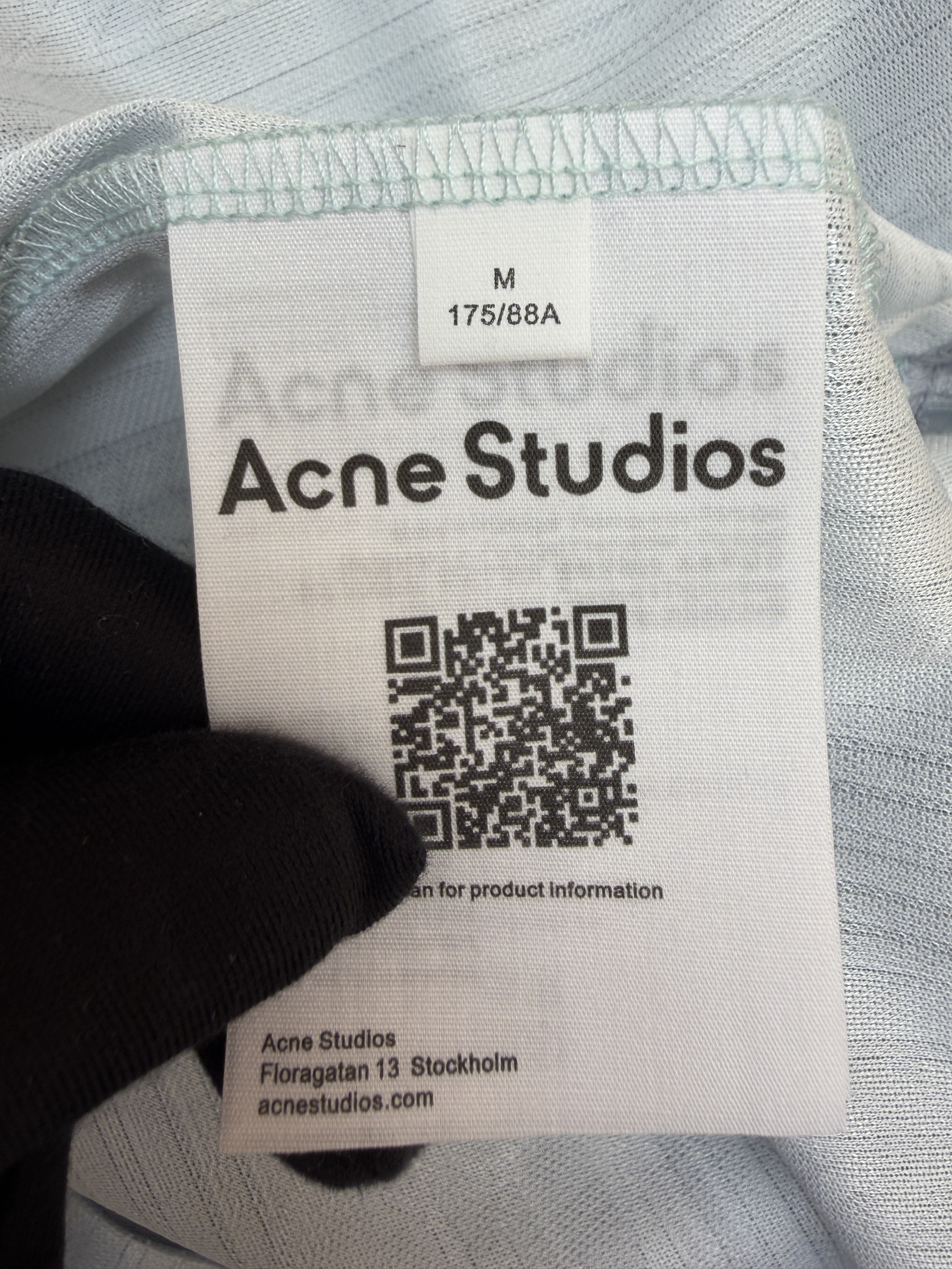 Acne Studios 足球服提花面料徽标长袖T恤 蓝色 白色 A7 BL0437-100