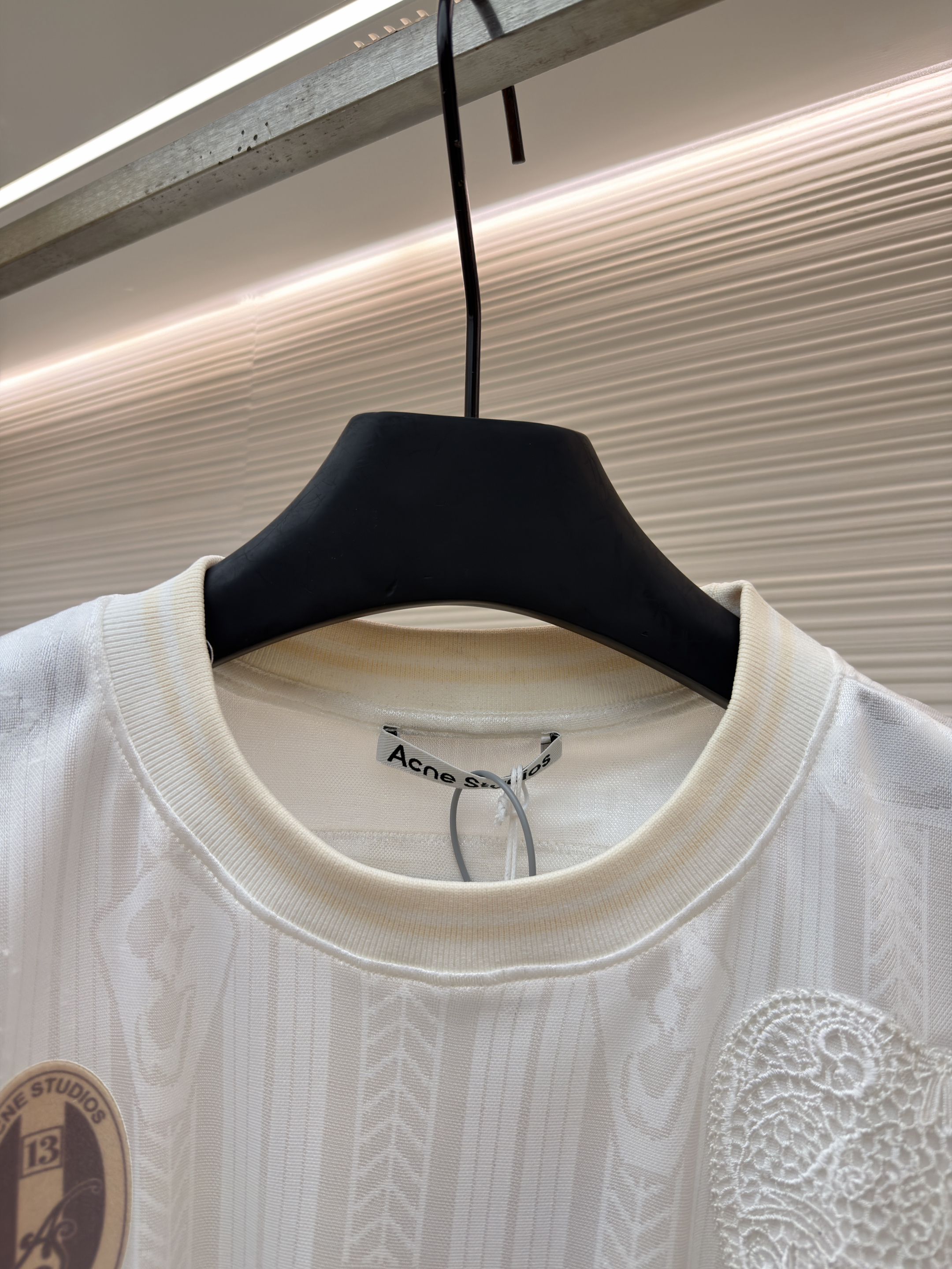 Acne Studios 足球服提花面料徽标长袖T恤 蓝色 白色 A7 BL0437-100