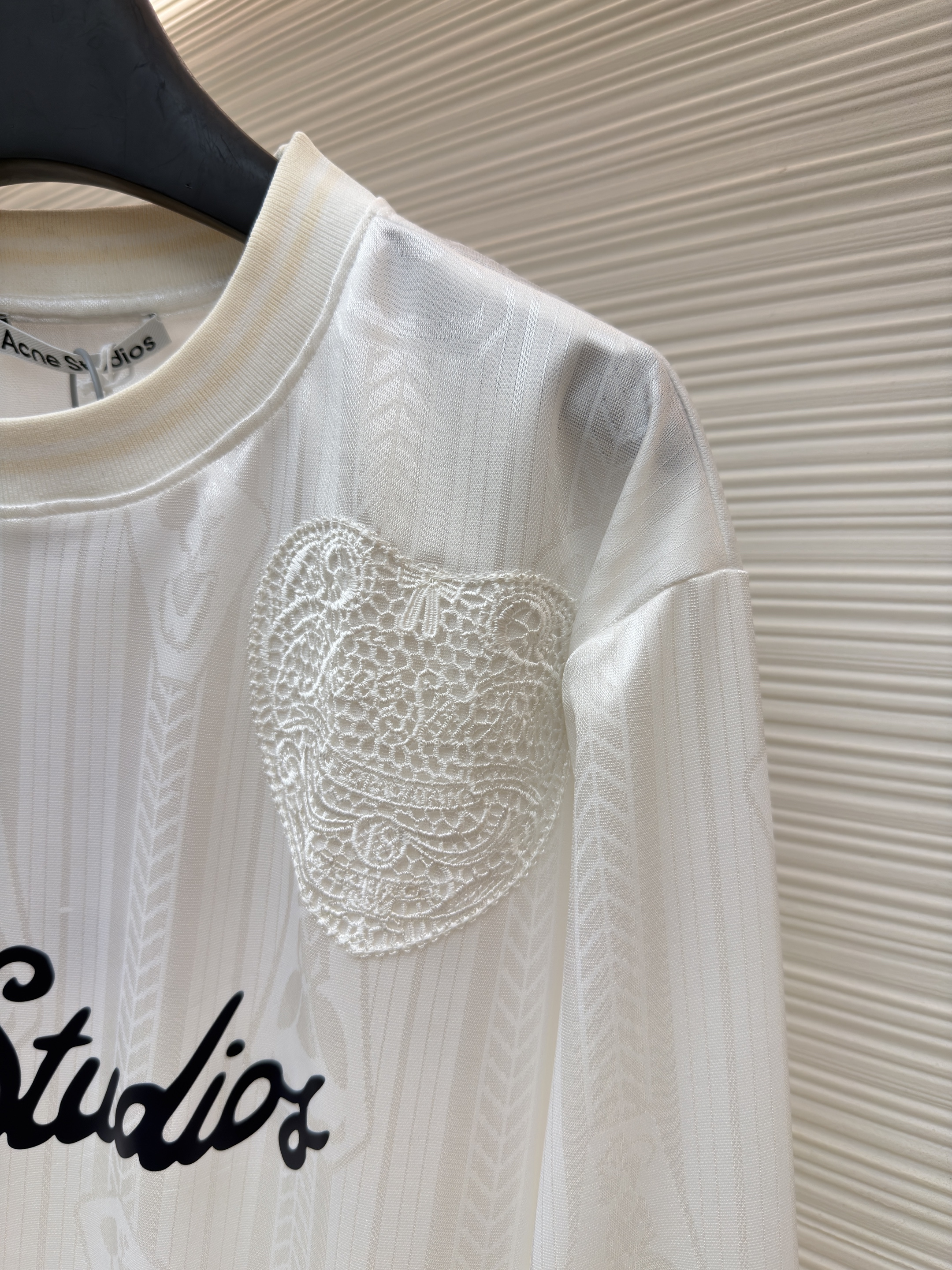 Acne Studios 足球服提花面料徽标长袖T恤 蓝色 白色 A7 BL0437-100