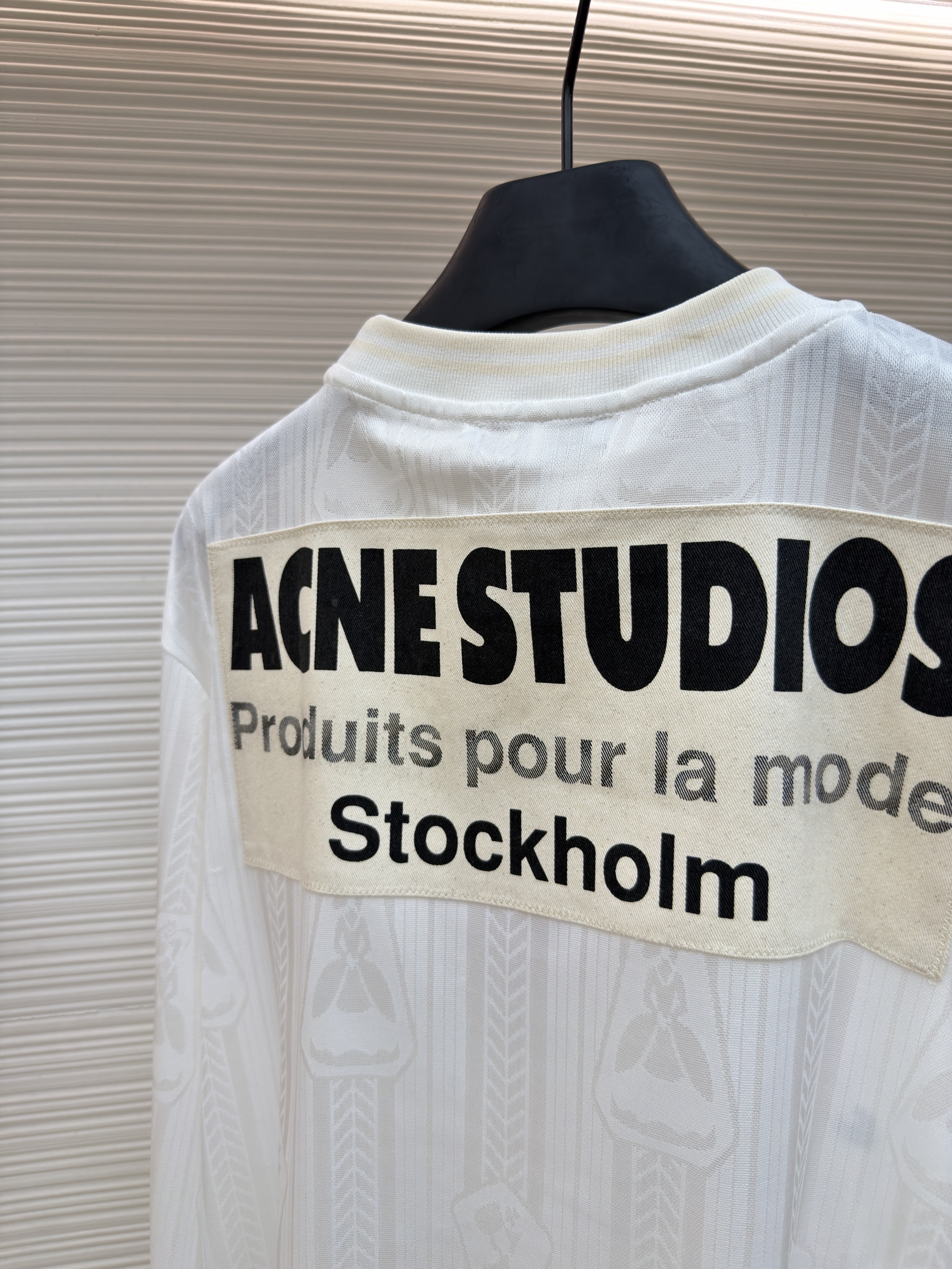 Acne Studios 足球服提花面料徽标长袖T恤 蓝色 白色 A7 BL0437-100