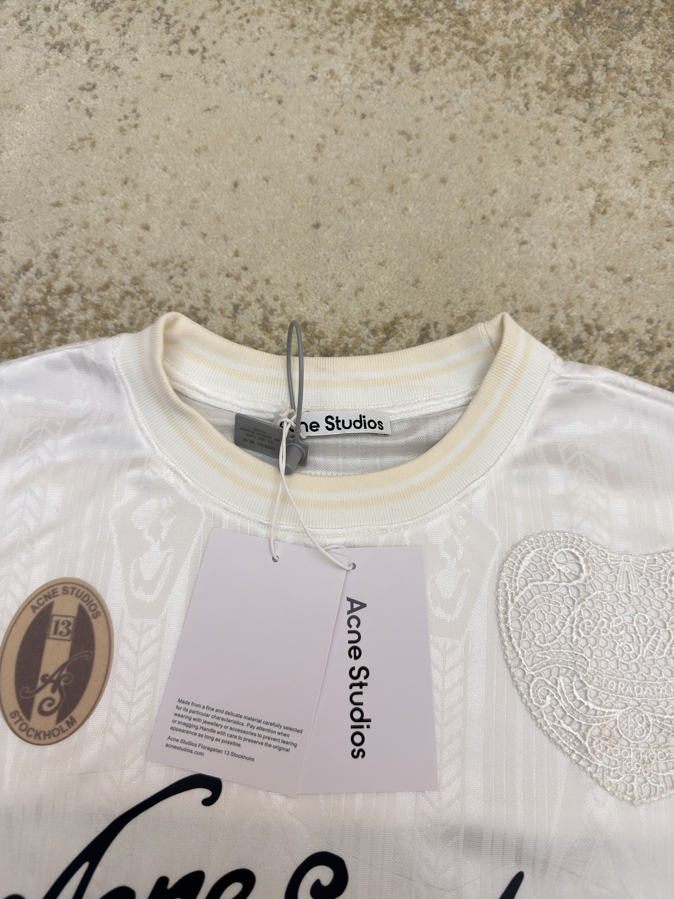 Acne Studios 足球服提花面料徽标长袖T恤 蓝色 白色 A7 BL0437-100