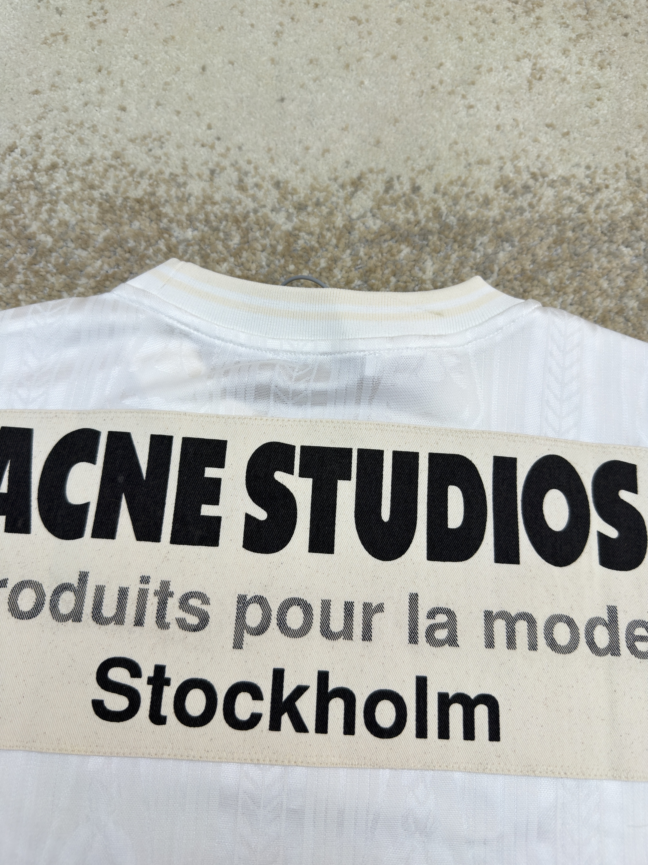 Acne Studios 足球服提花面料徽标长袖T恤 蓝色 白色 A7 BL0437-100