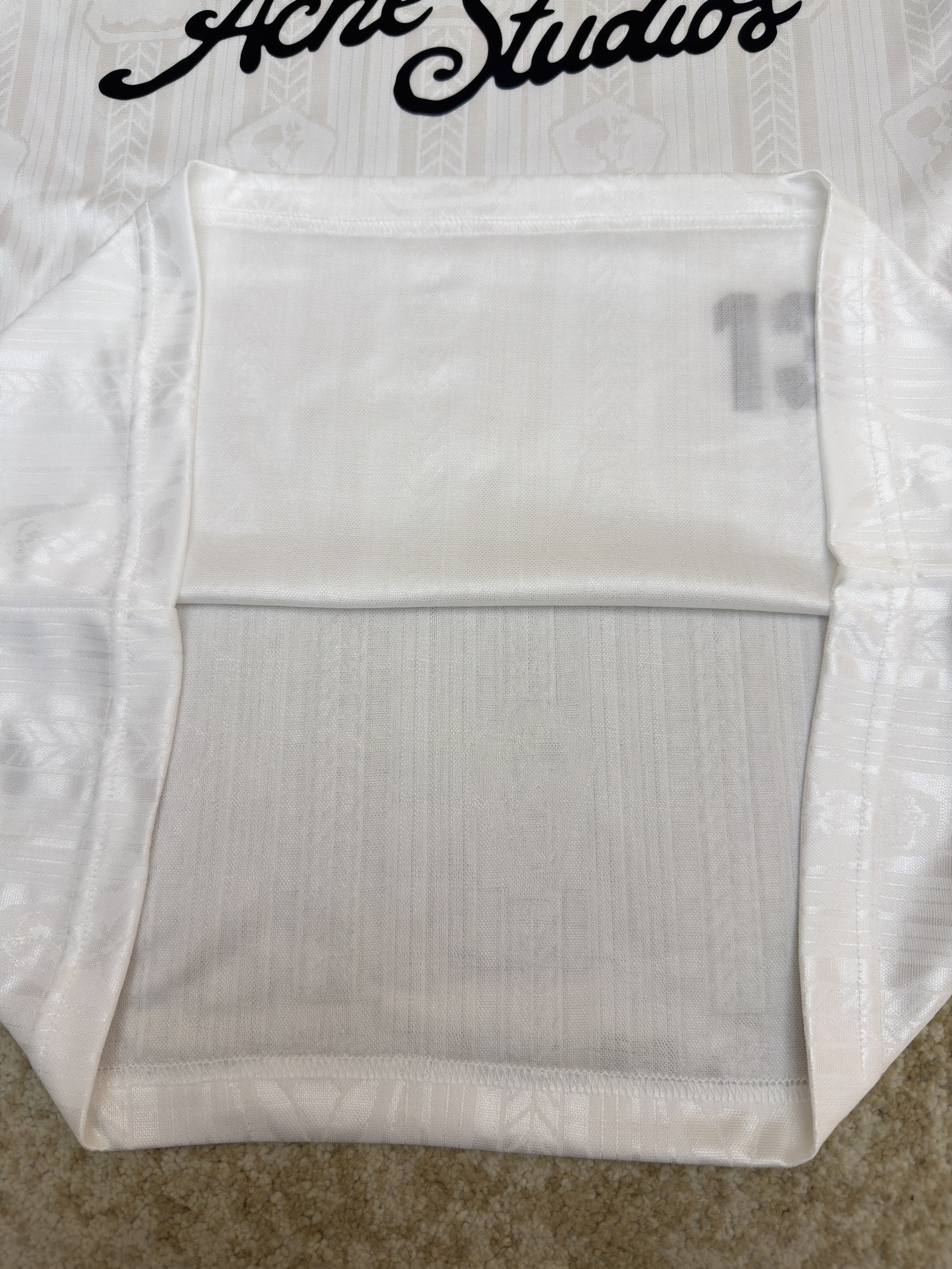 Acne Studios 足球服提花面料徽标长袖T恤 蓝色 白色 A7 BL0437-100