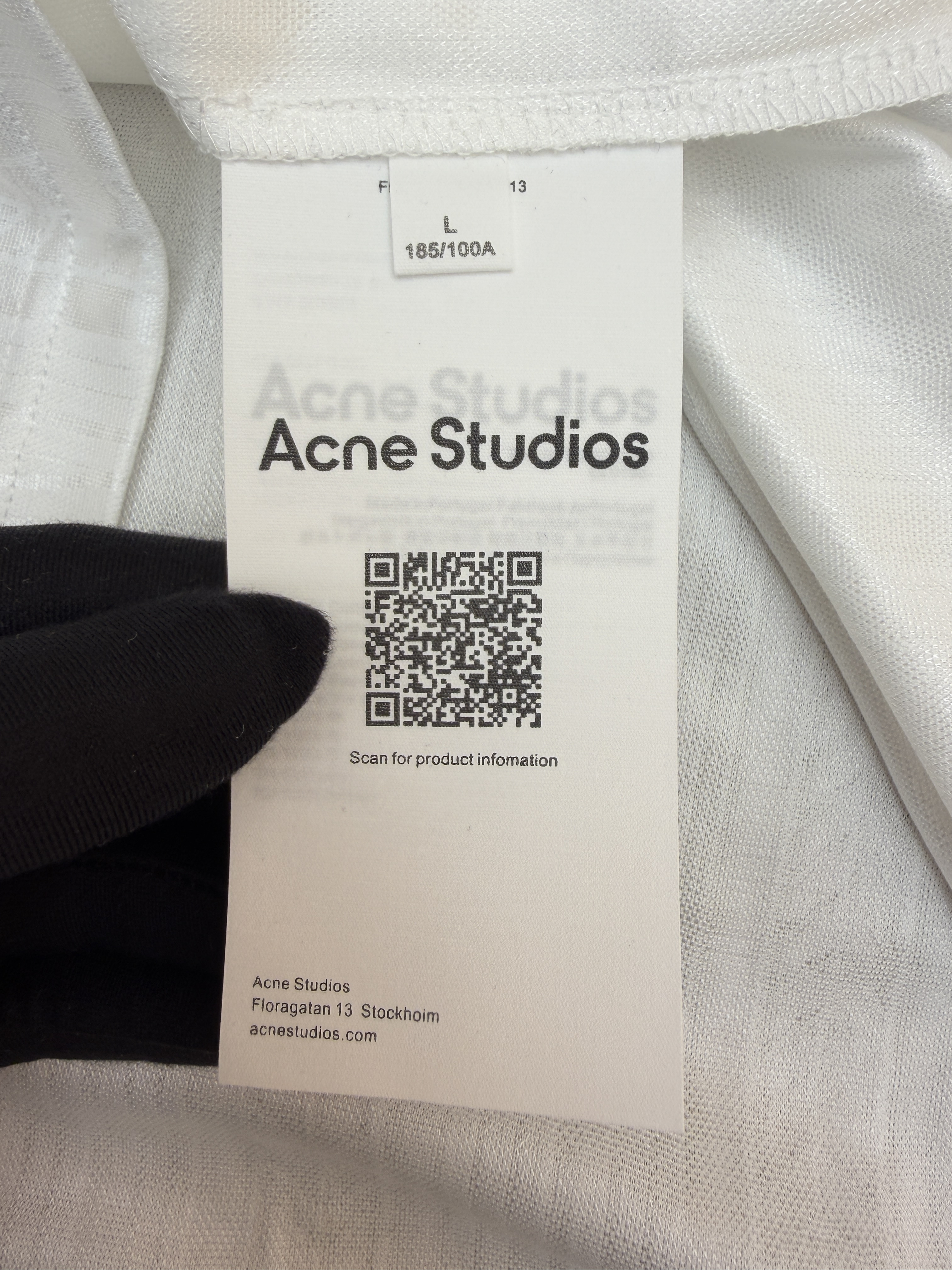 Acne Studios 足球服提花面料徽标长袖T恤 蓝色 白色 A7 BL0437-100