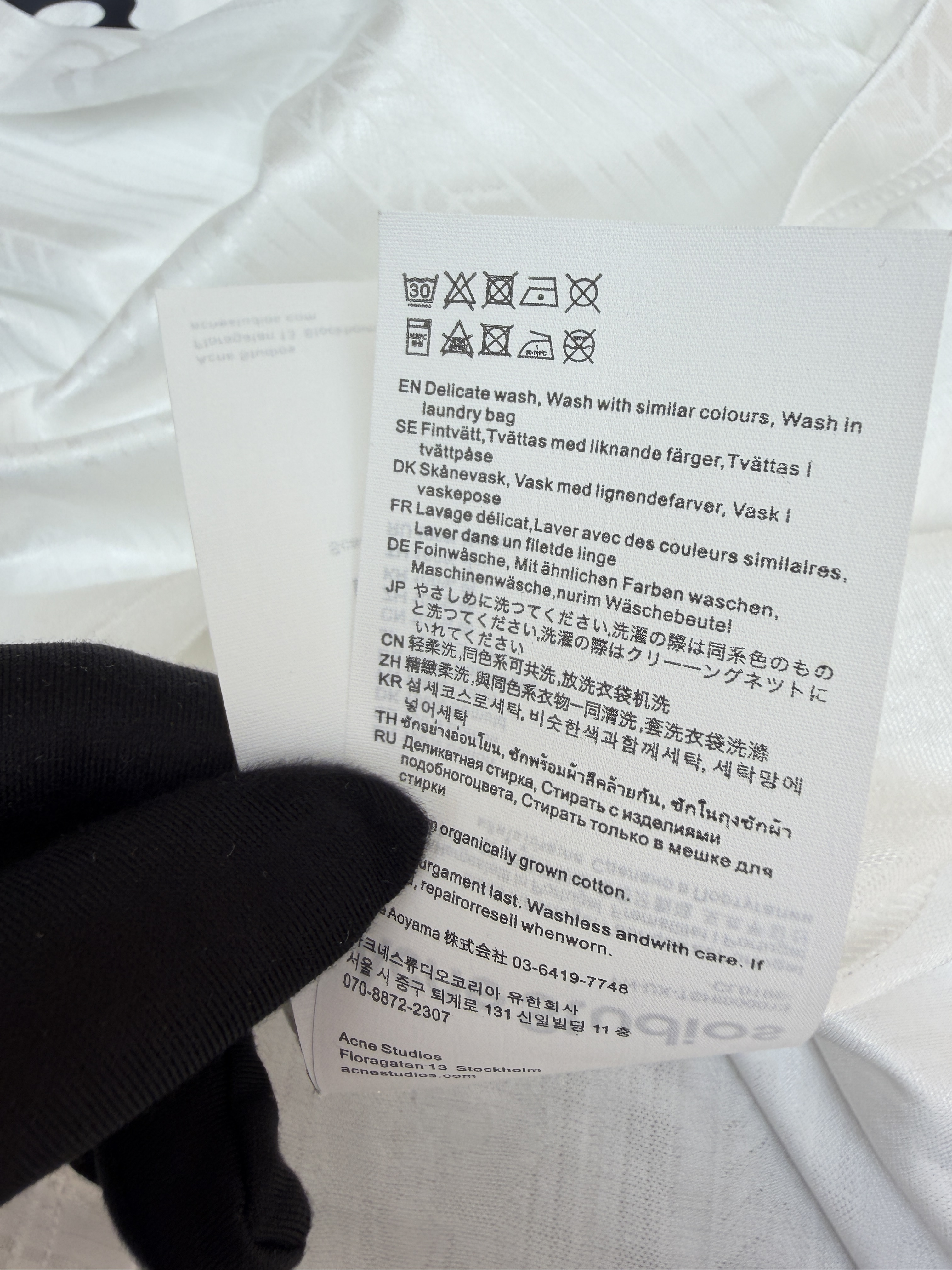Acne Studios 足球服提花面料徽标长袖T恤 蓝色 白色 A7 BL0437-100